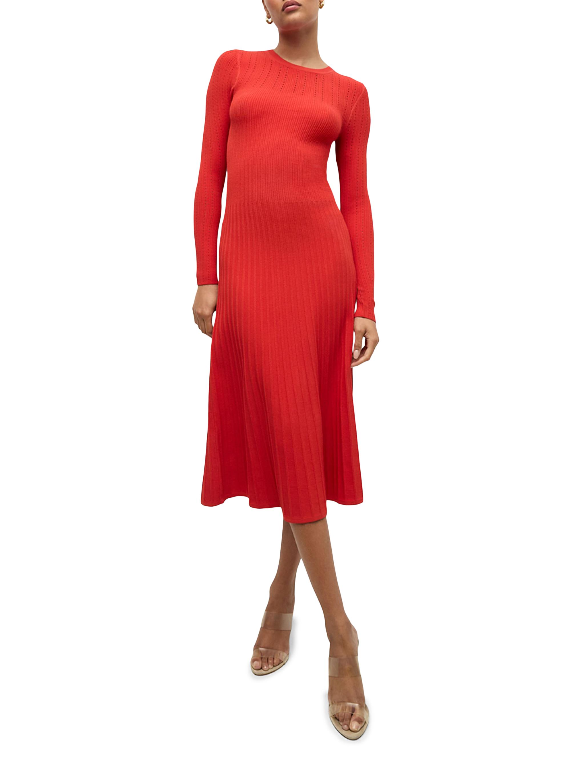 Veronica Beard Nami Pointelle-Knit Midi-Dress | Saks Fifth Avenue