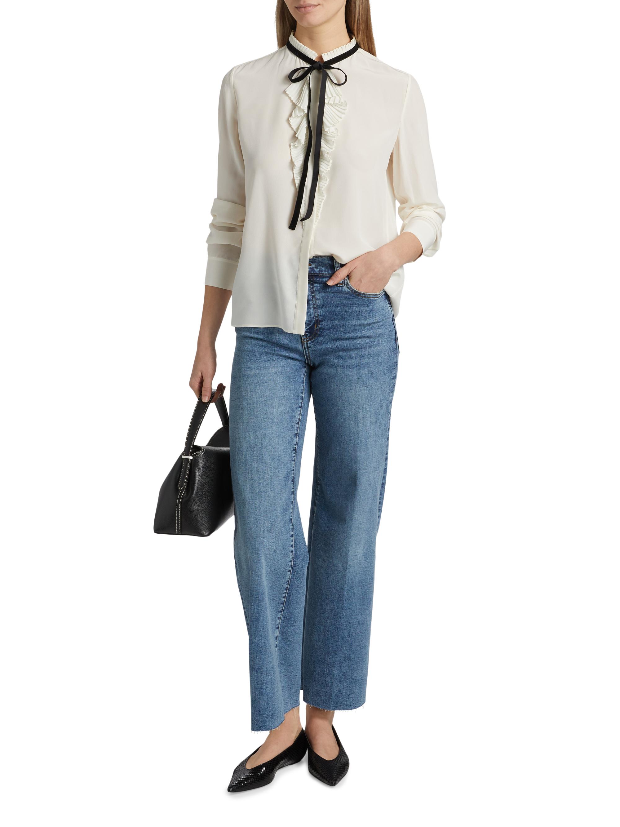 Frame Velvet Tie Ruffle Blouse Saks Fifth Avenue