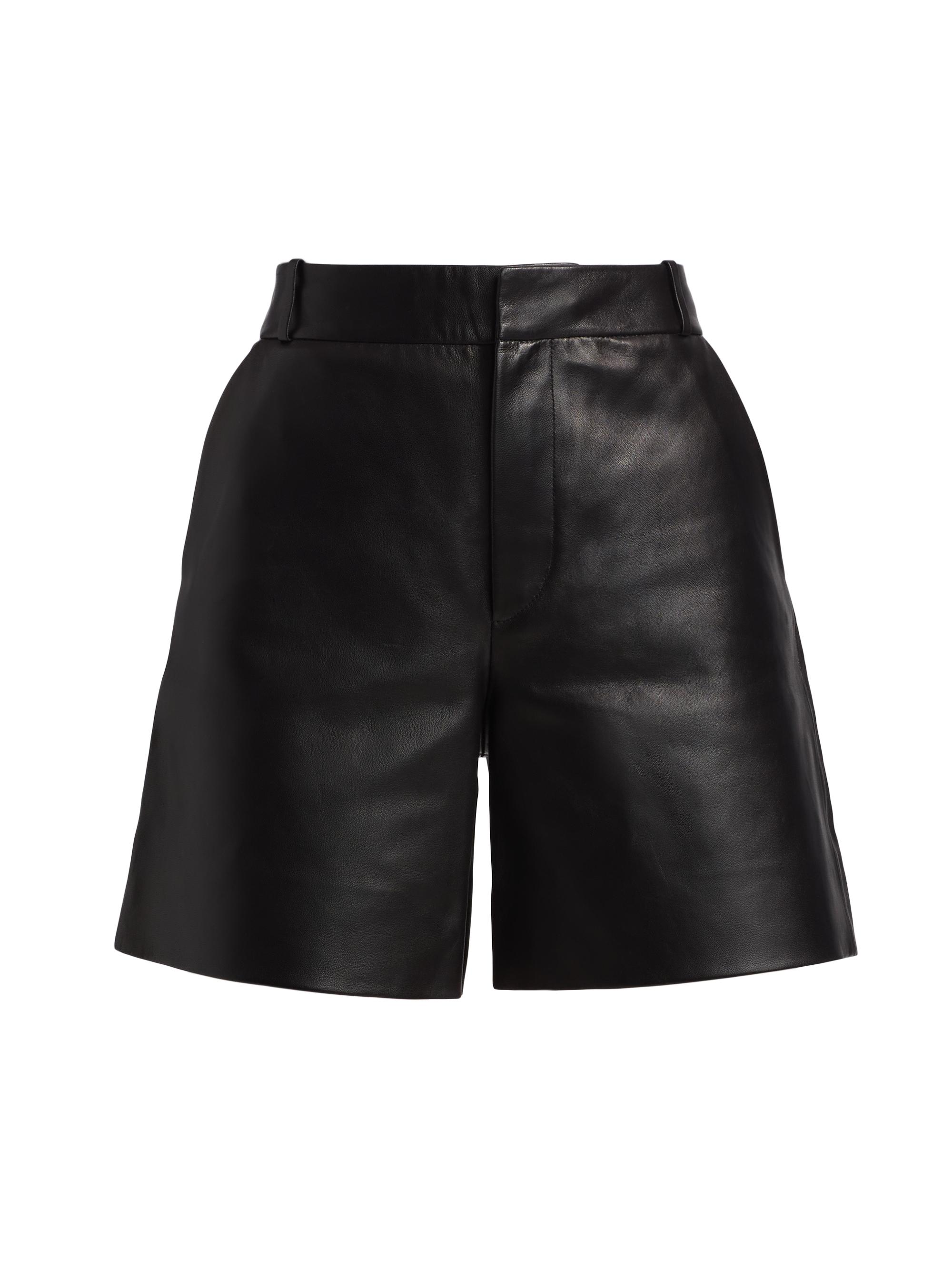 Frame Women's Leather Trouser Shorts - Black