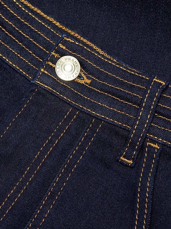 Shop Frame Trapunto Denim High-Rise Straight-Leg Jeans Shop Frame Trapunto Denim High-Rise Straight-Leg Jeans