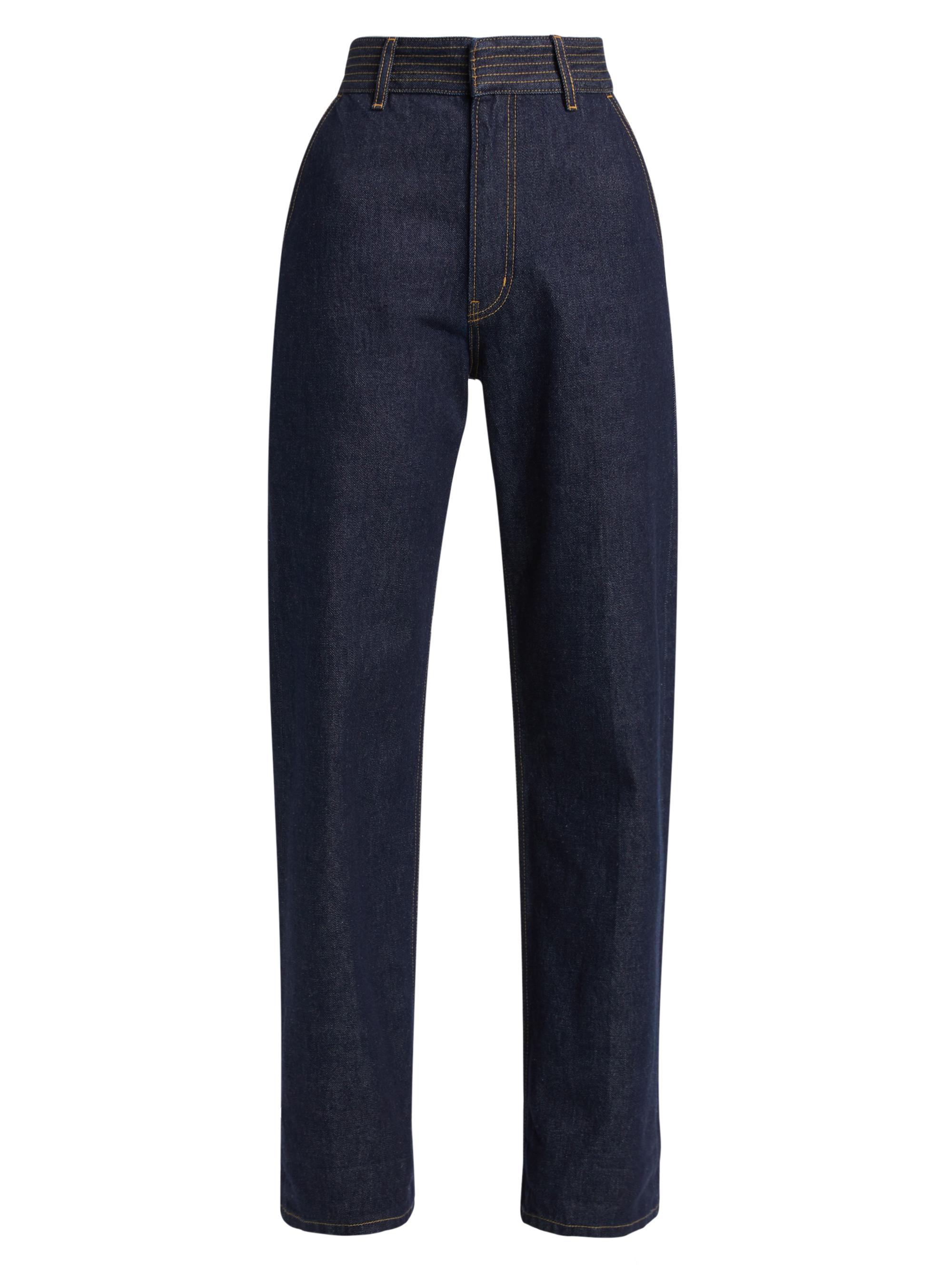Frame The Tapered Pleated Denim Trousers | Saks Fifth Avenue