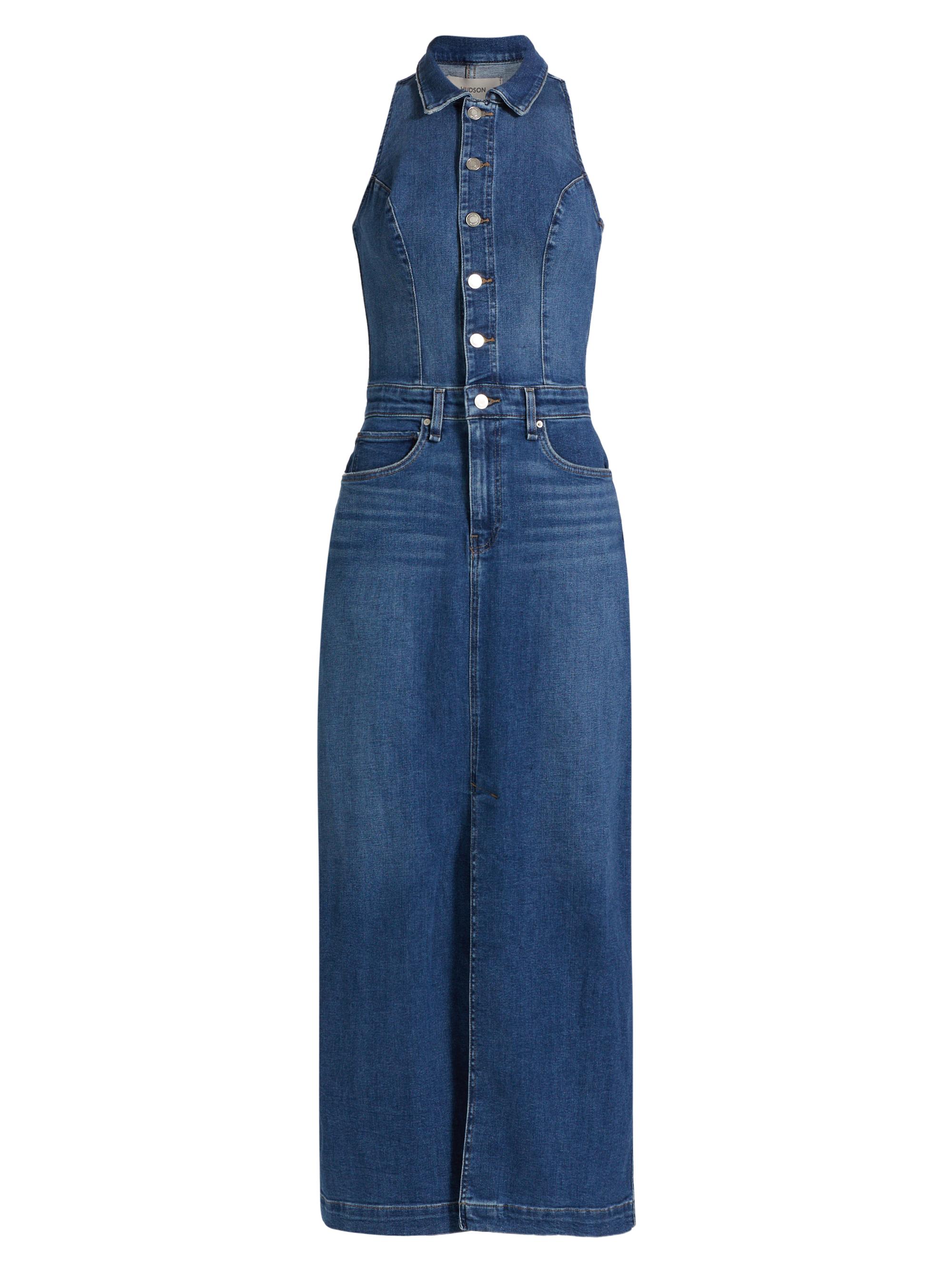 HUDSON Women's Cargo Denim Dress - Medium Indigo Reconstructed Style