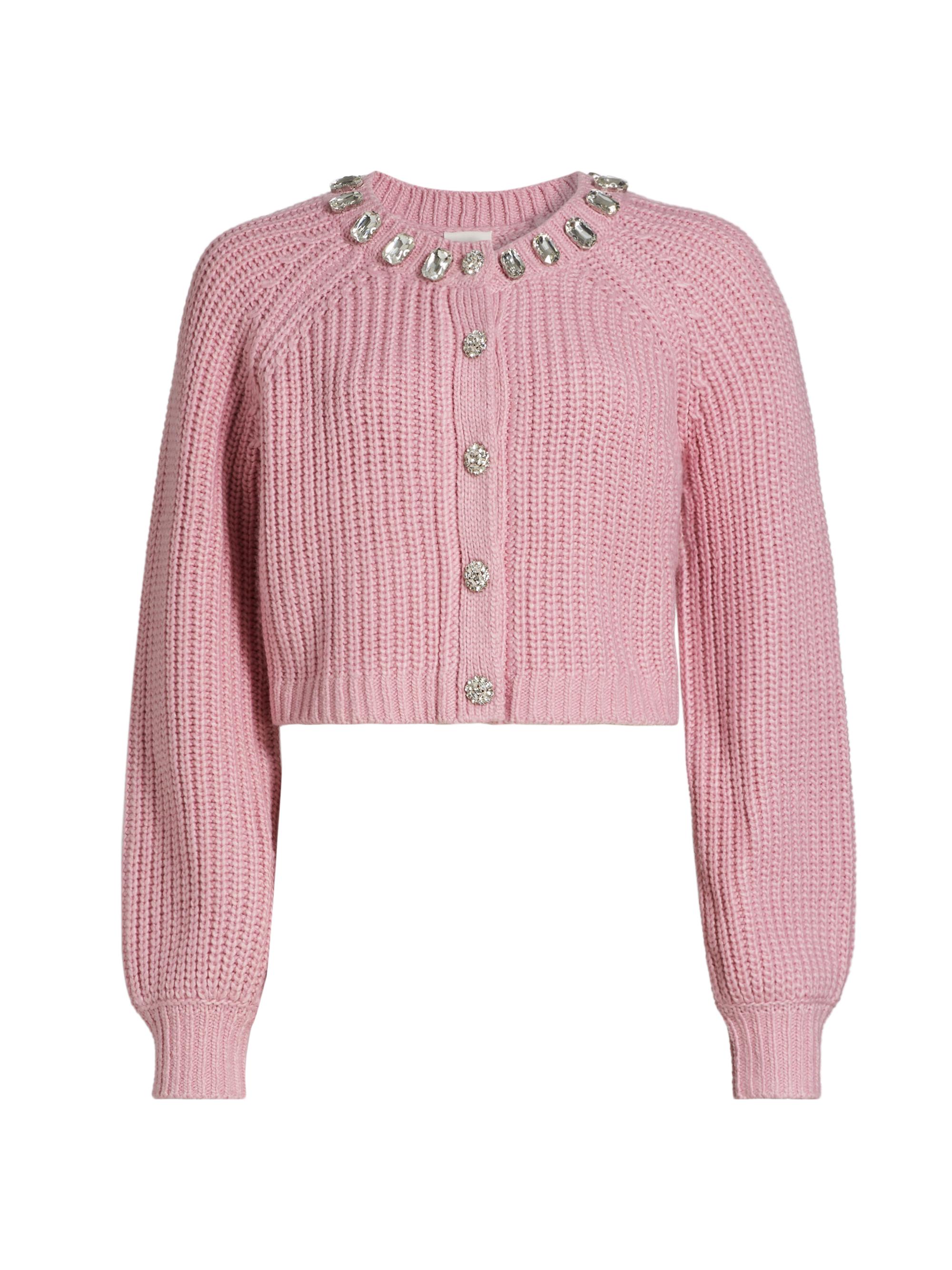 CINQ A SEPT Women's Millie Embellished Cardigan - Venus Pink