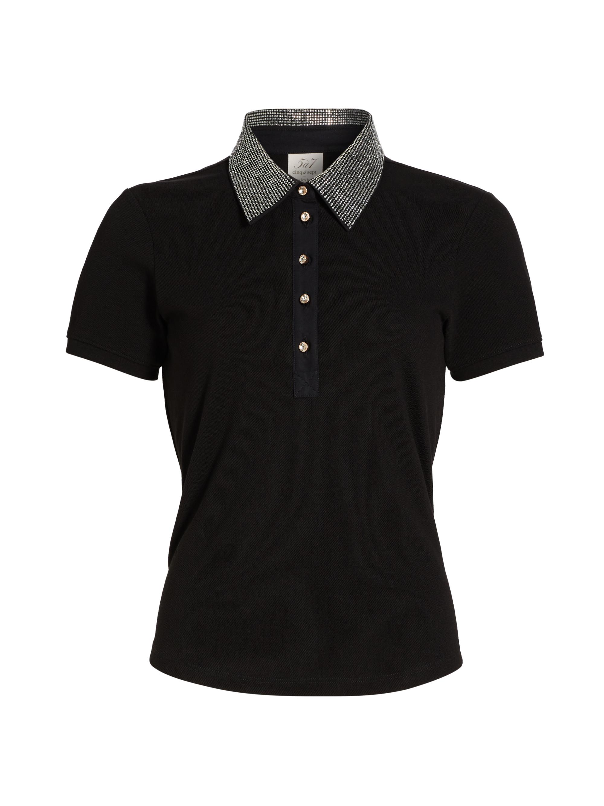 Cinq à Sept Women's Rupi Embellished Collar Top - Black