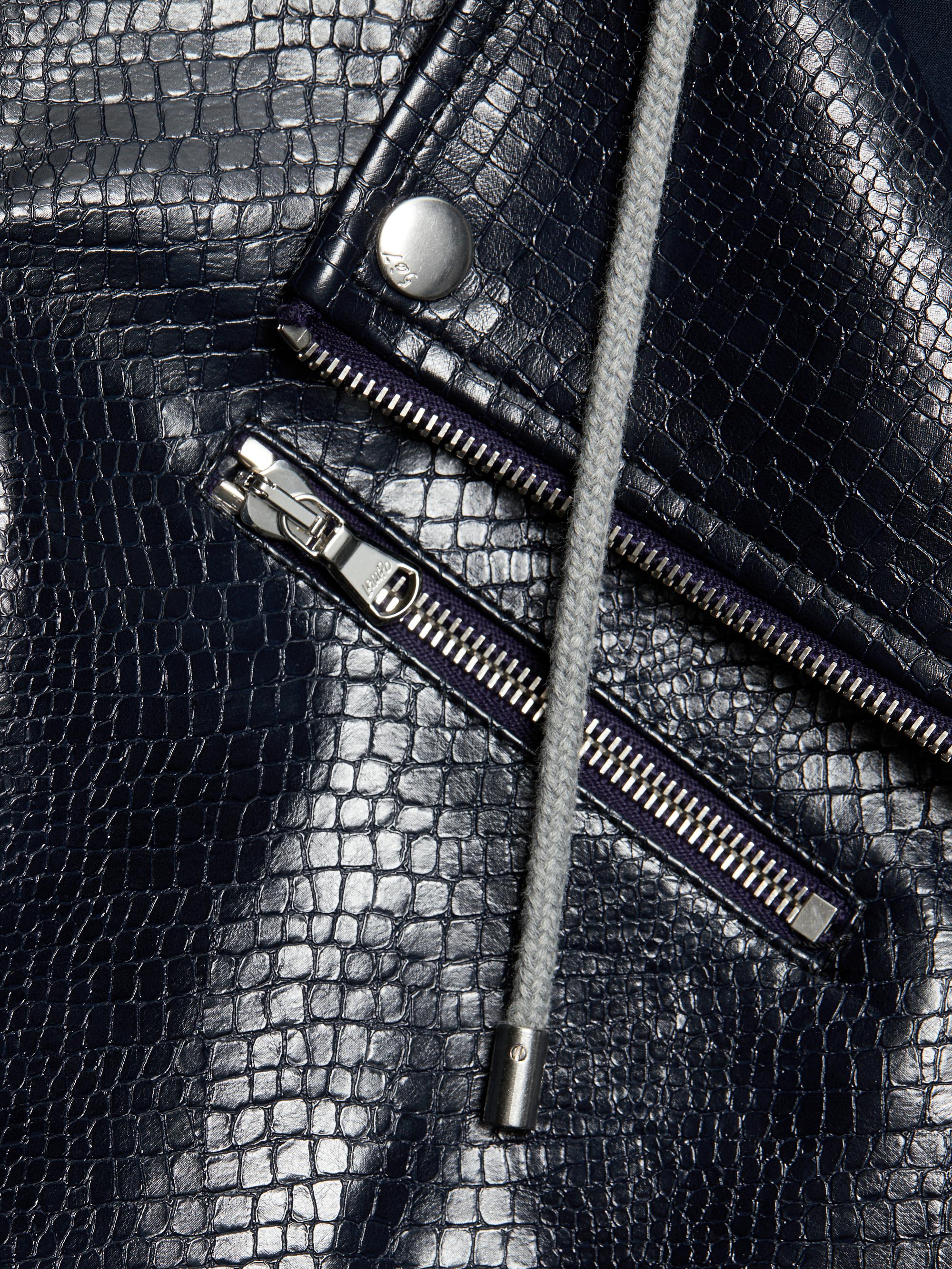 Cinq à Sept Evie Textured Snakeskin Faux Leather Jacket