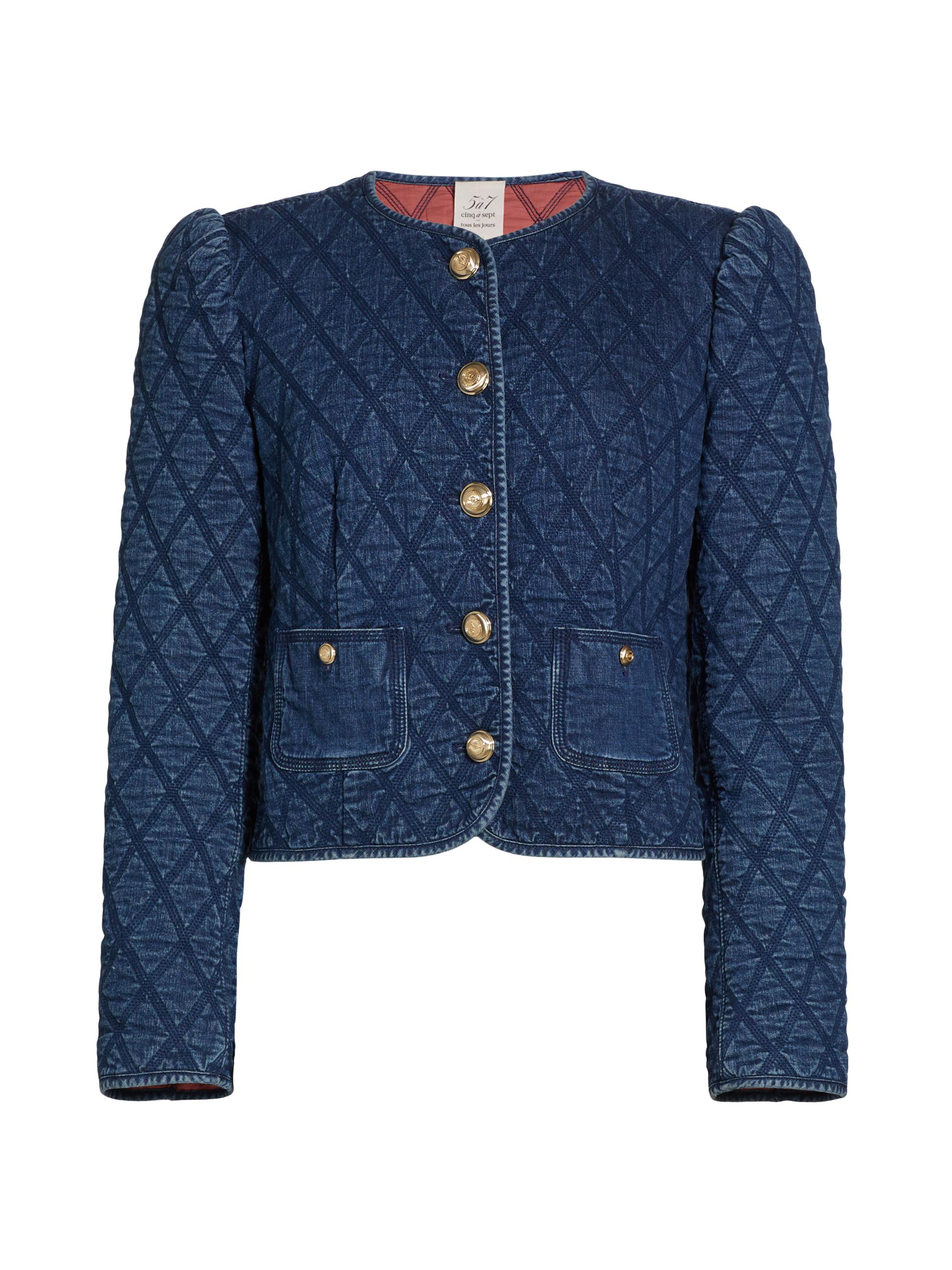 CINQ A SEPT Women's Gretchen Quilted Denim Jacket Wash