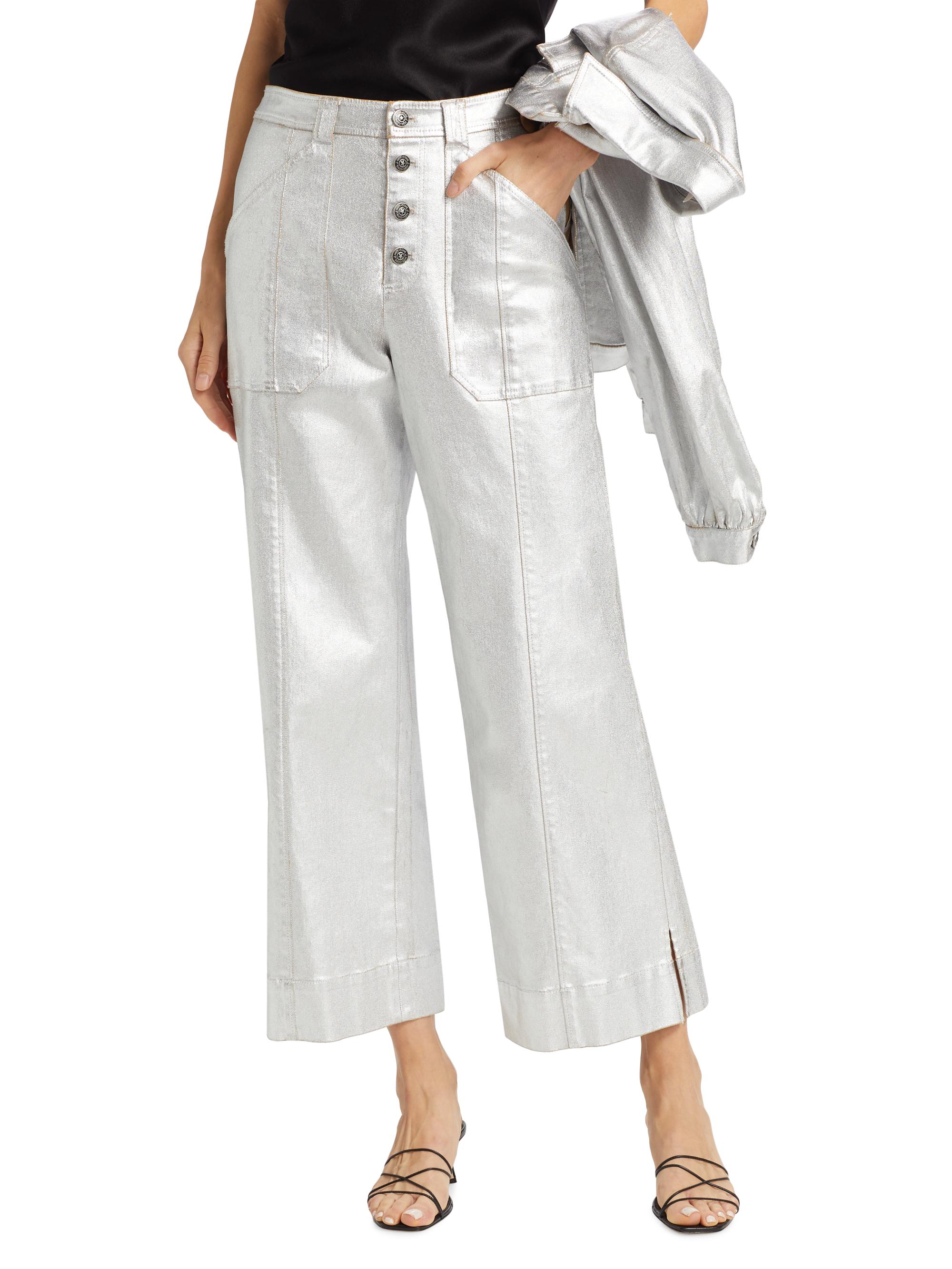 Cinq à Sept Benji Textured Foil Flare Pants | Saks Fifth Avenue