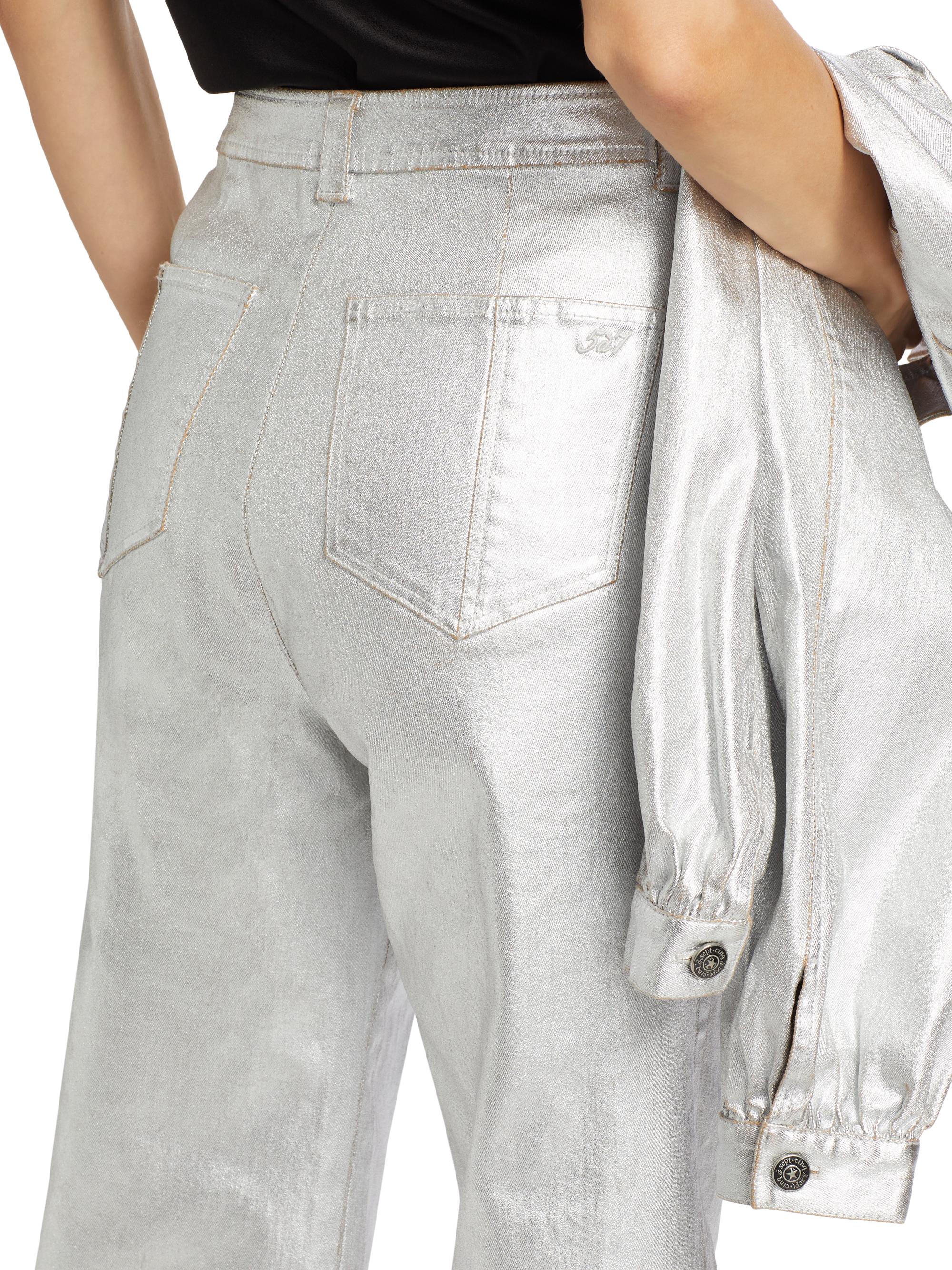 Cinq à Sept Benji Textured Foil Flare Pants | Saks Fifth Avenue