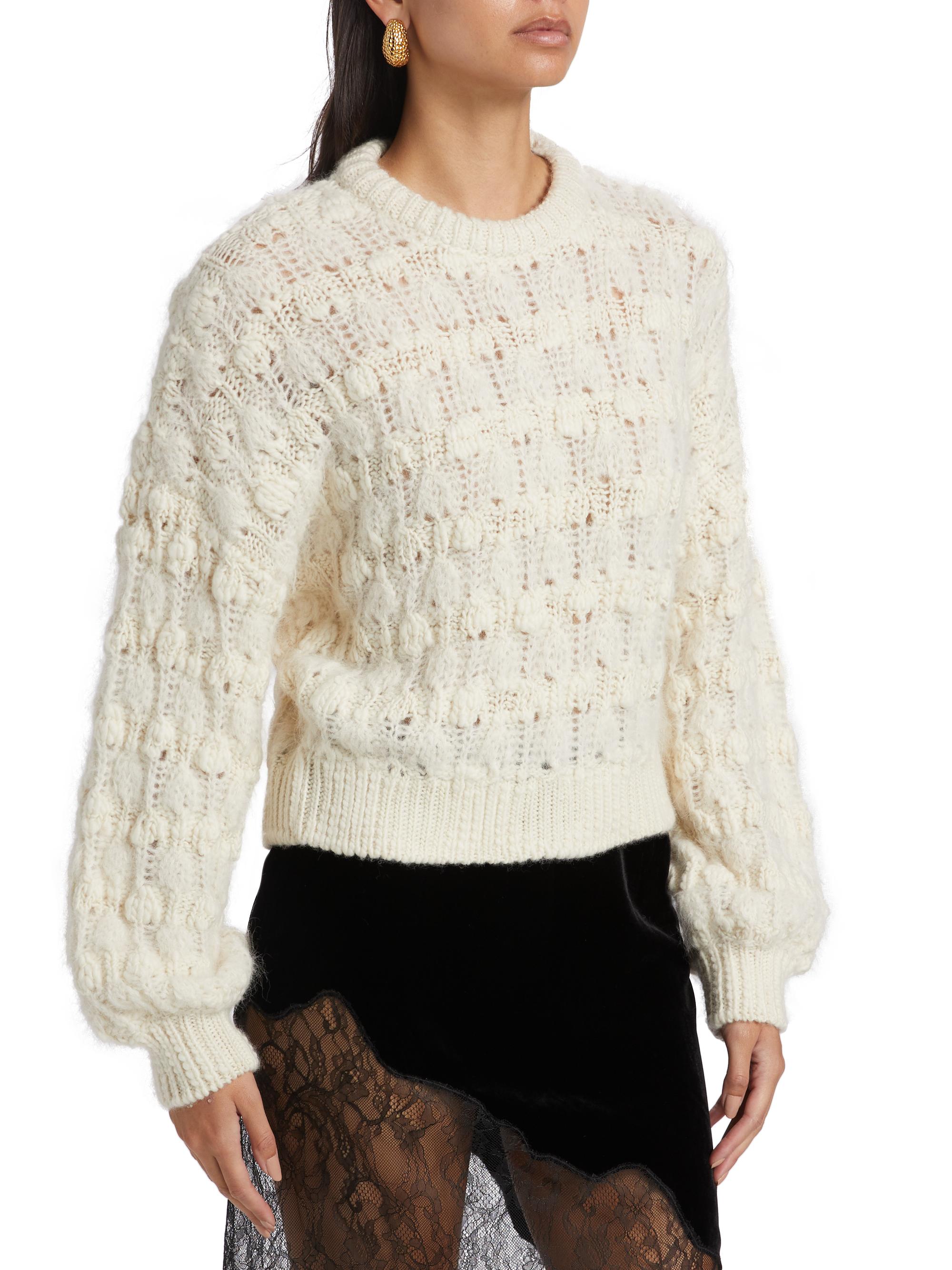 Frame Popcorn Wool-Blend Knit Crewneck Sweater | Saks Fifth Avenue