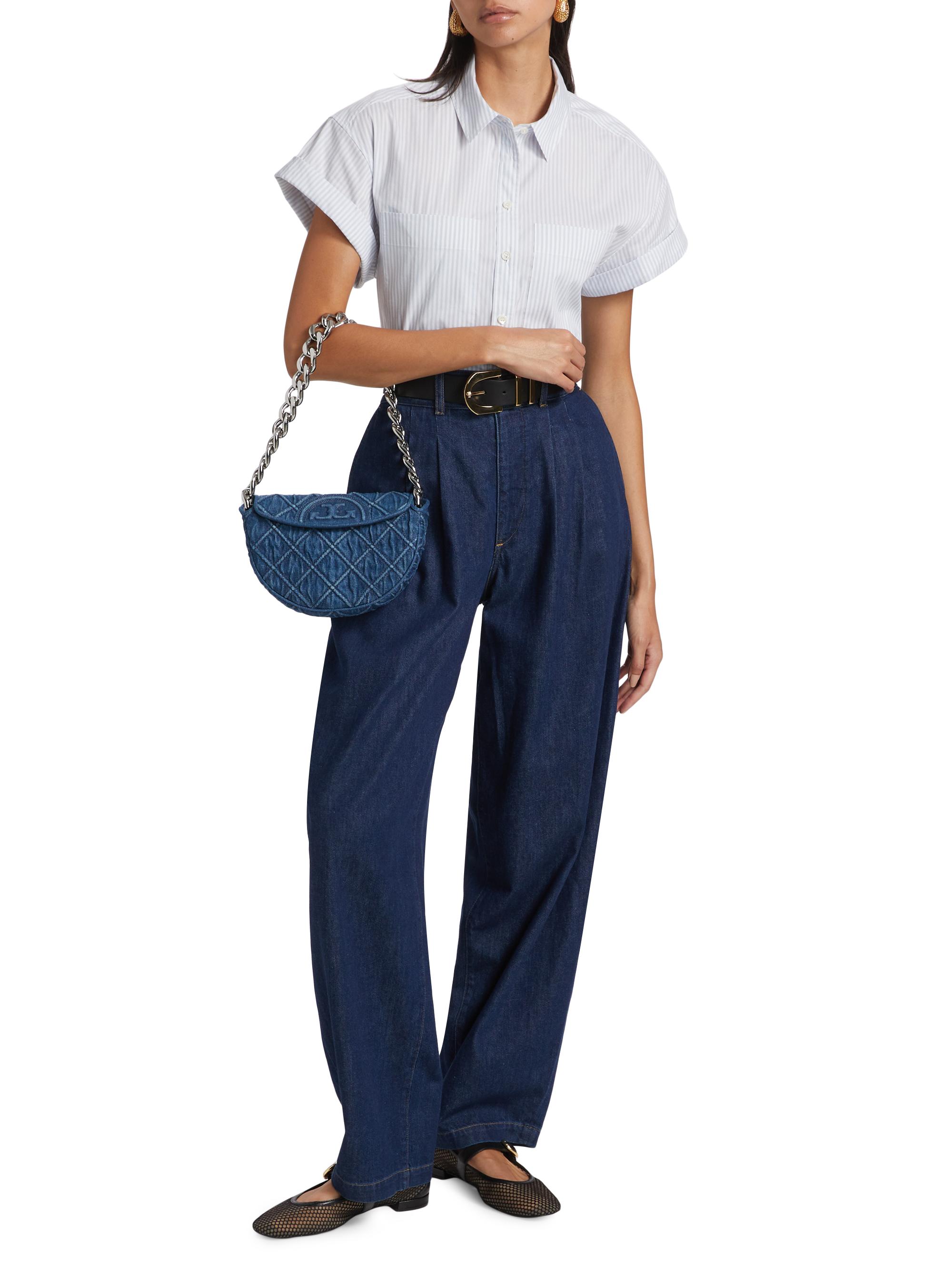 Frame The Tapered Pleated Denim Trousers | Saks Fifth Avenue