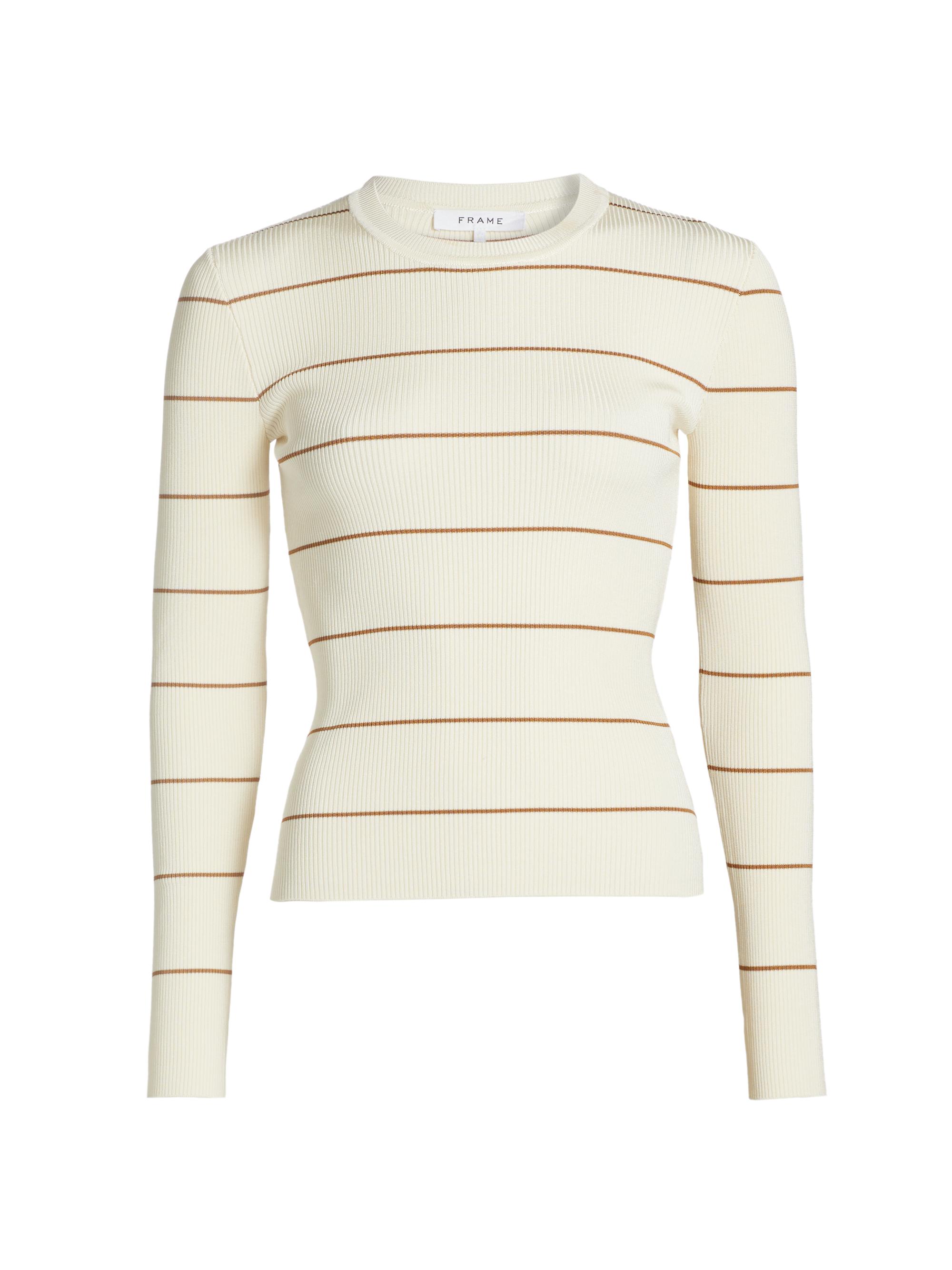 Frame Striped Rib-Knit Crewneck Sweater | Saks Fifth Avenue