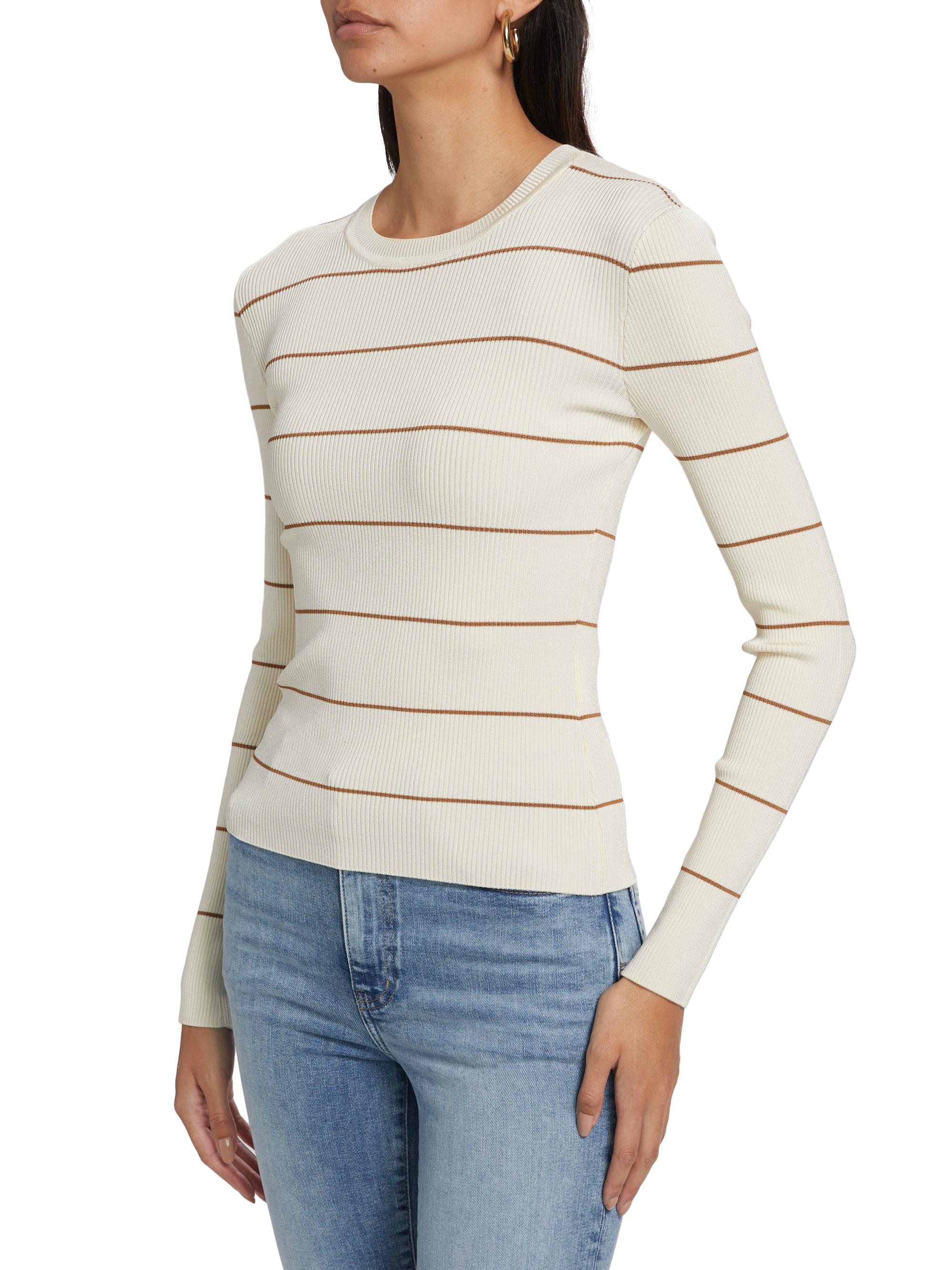 Frame Striped Rib-Knit Crewneck Sweater | Saks Fifth Avenue