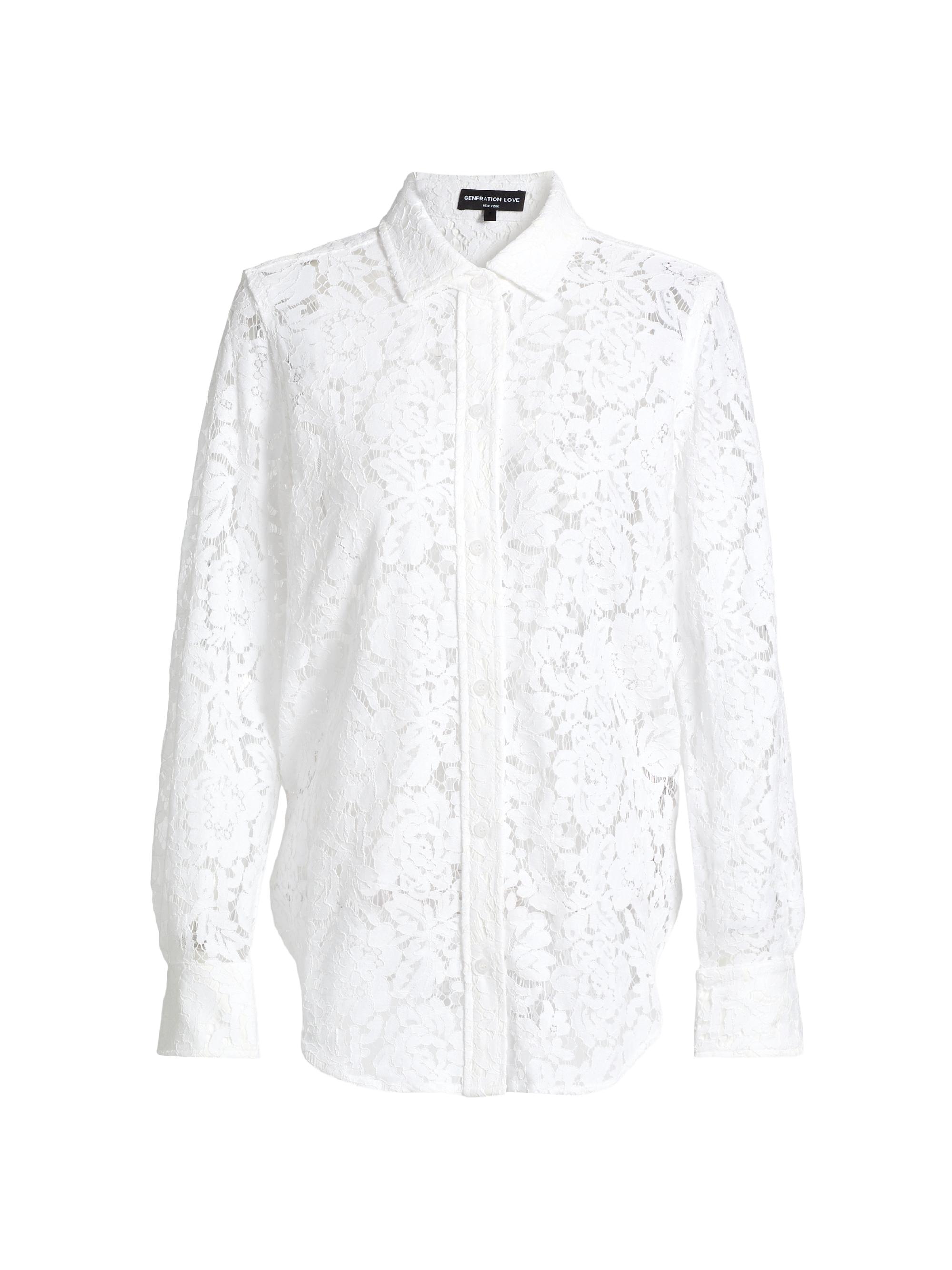 Generation Love Women's Marcello Lace Shirt - White
