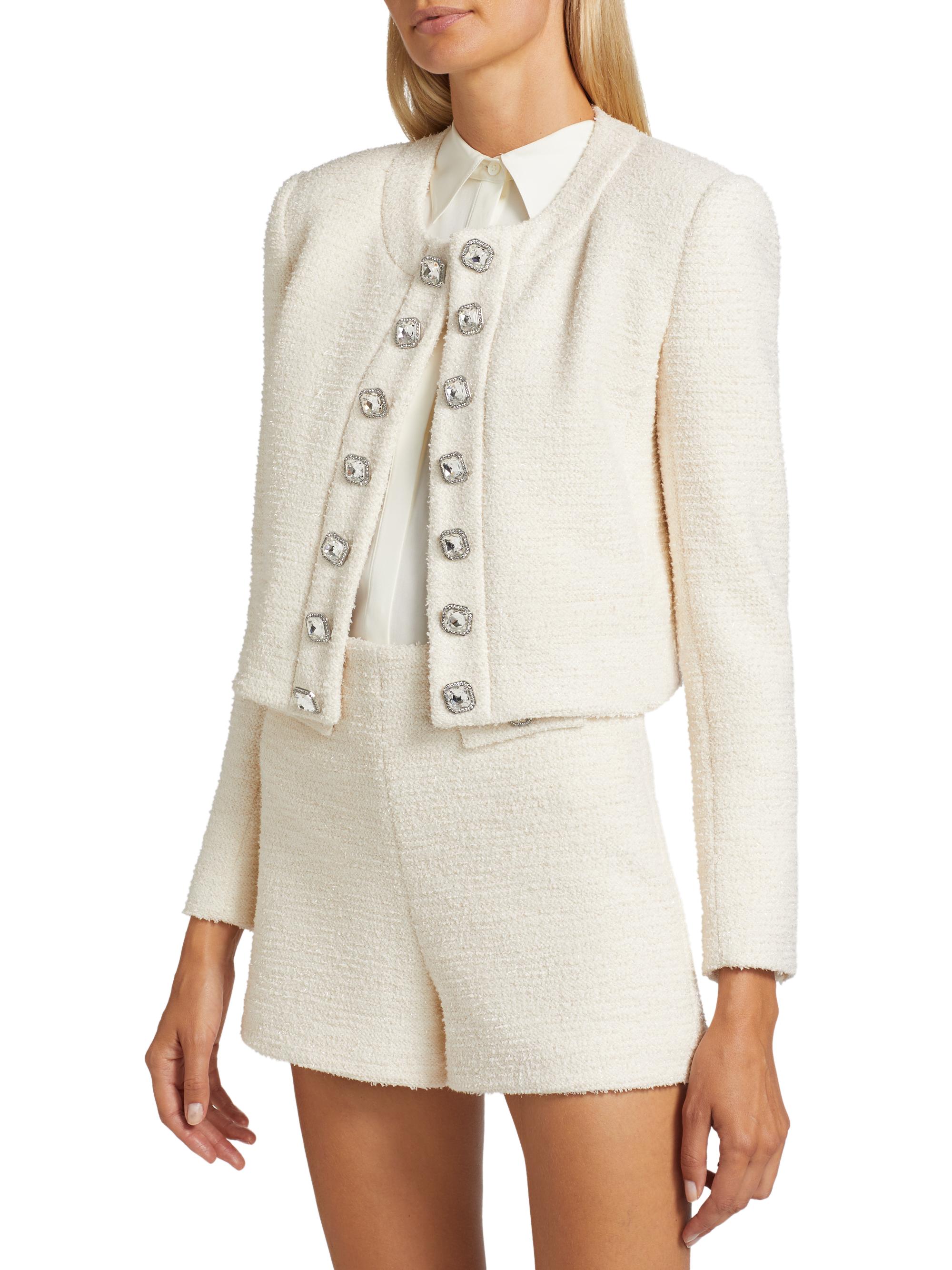 Generation Love Kaiden Crystal-Embellished Tweed Jacket | Saks