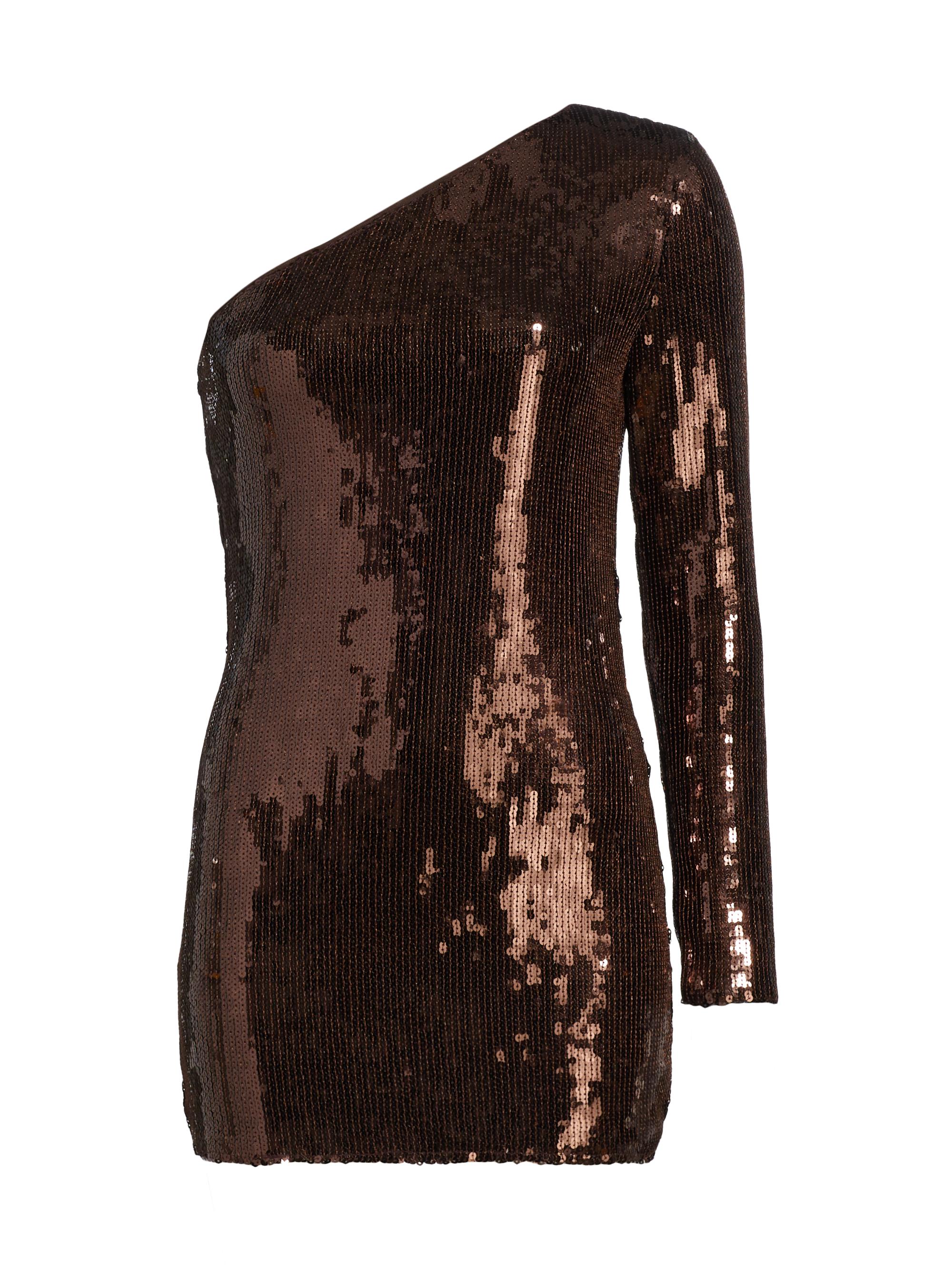 Generation Love Women's Tracie Sequined One-Shoulder Minidress - Brown