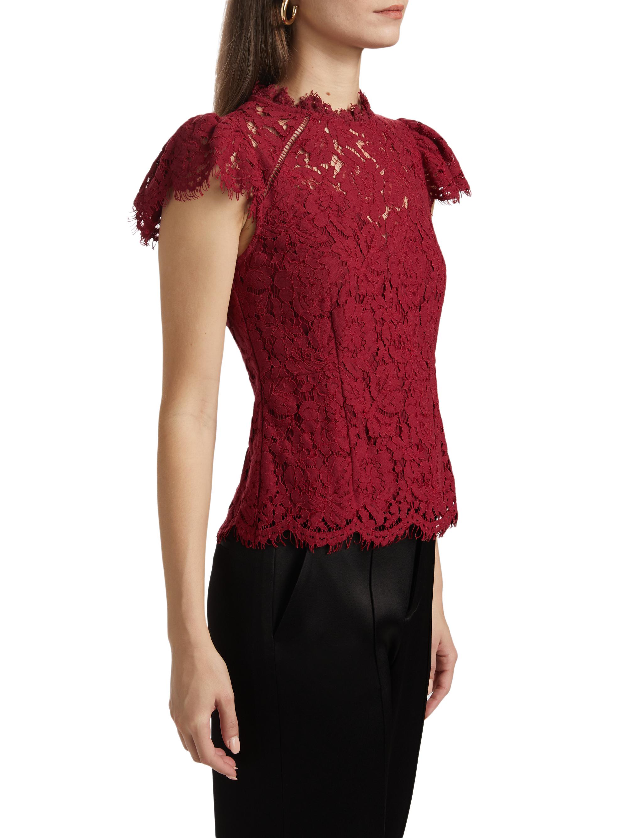 トップス S framed lace tops L'AGENCE Tours Lace Sleeveless Top | Saks Fifth Avenue