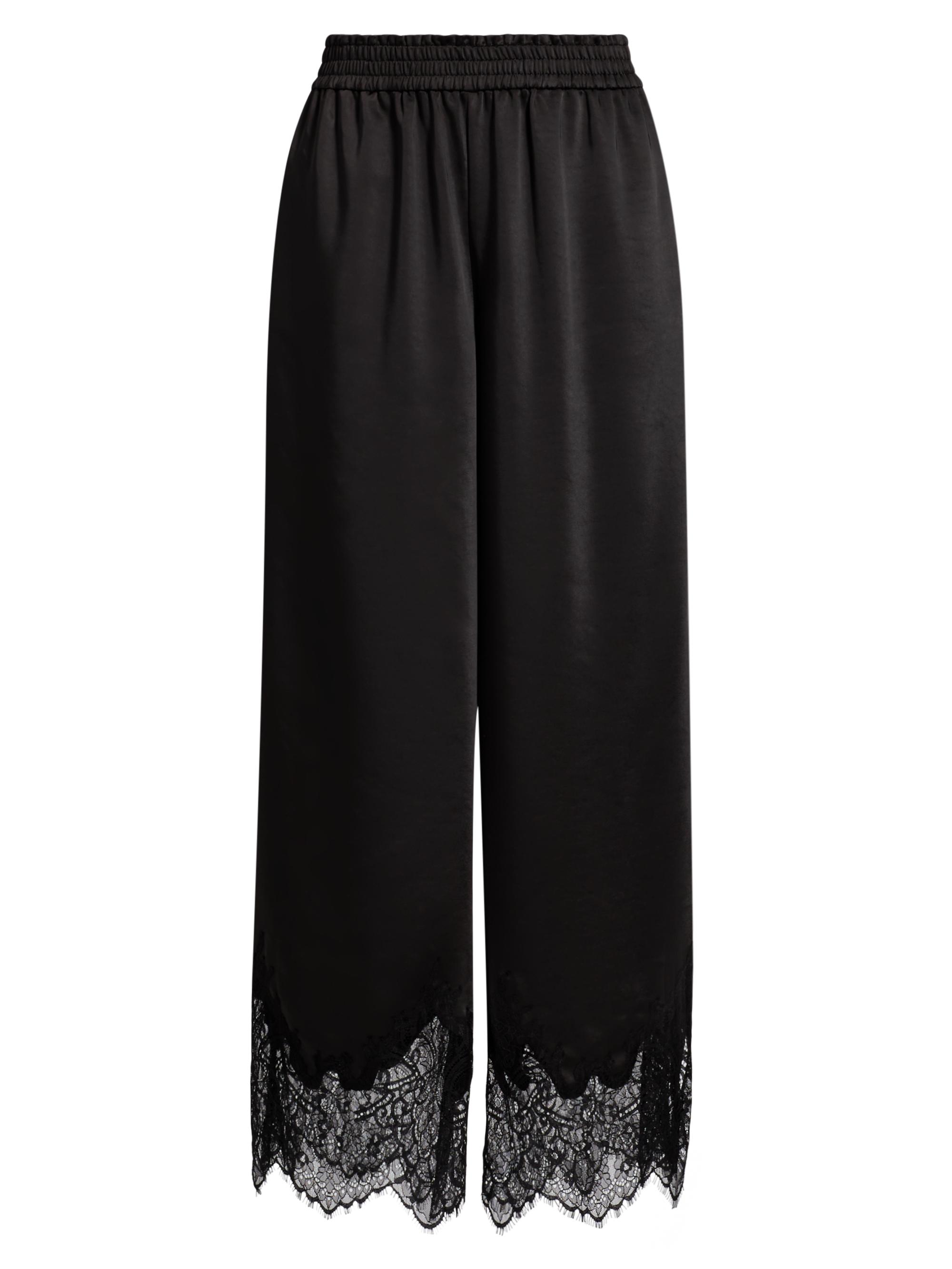 Generation Love Women's Ceily Satin Lace-Cuff Pants - Black