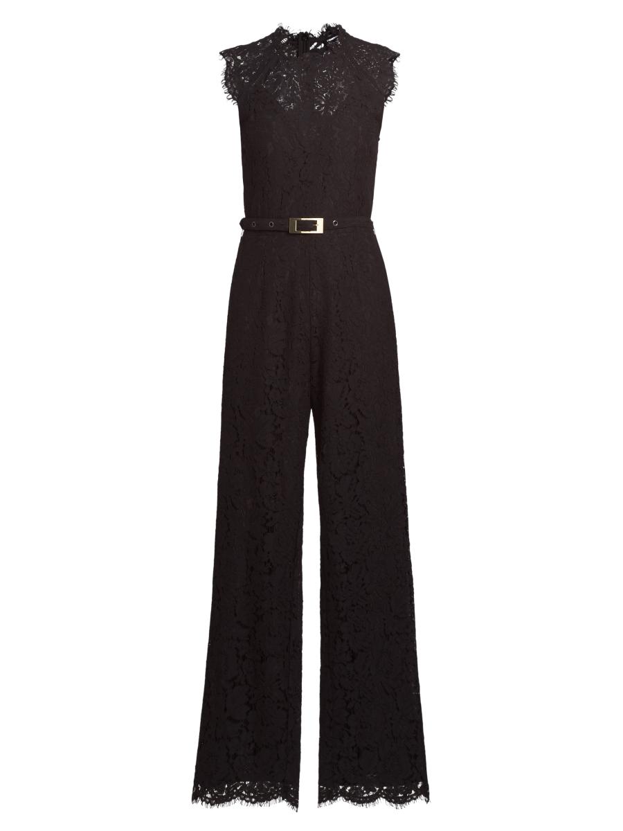 Generation Love Women's Jin Lace-trim Cotton-blend Jumpsuit In Black