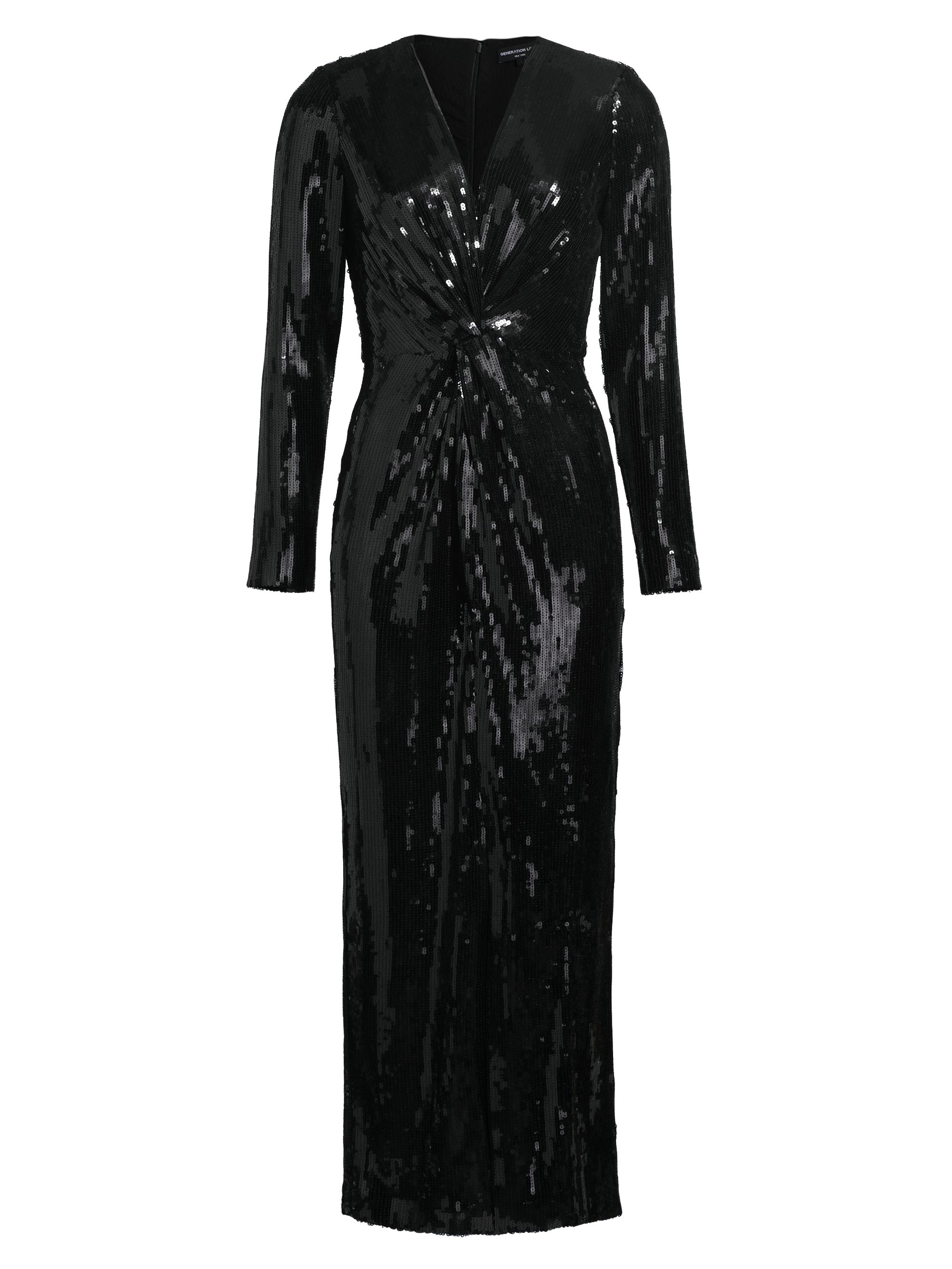 Generation Love Women's Silvanna Sequined Twist-Front Maxi-Dress - Black