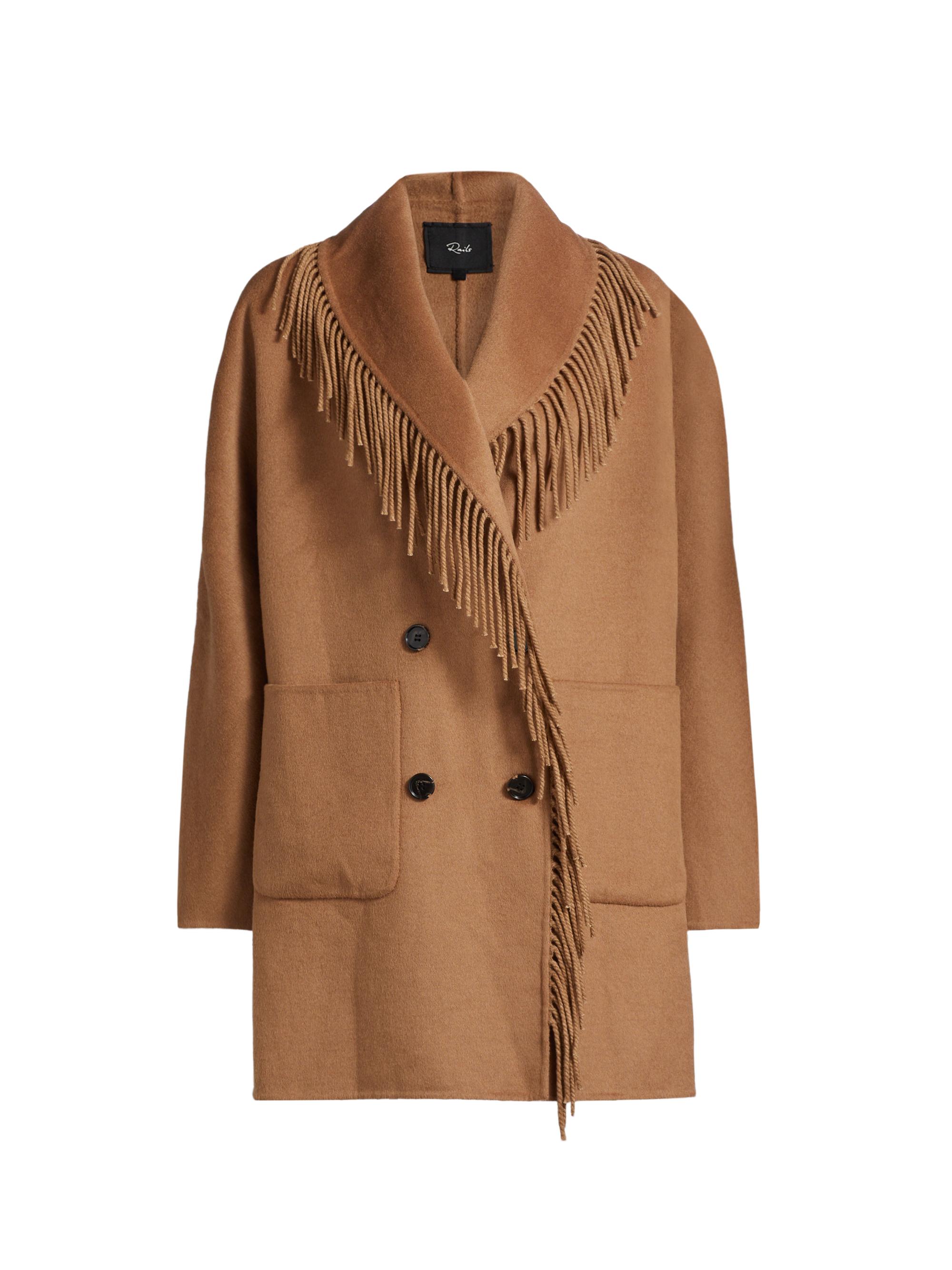 Rails Women's Hugo Fringed Stretch Wool Coat - Camel