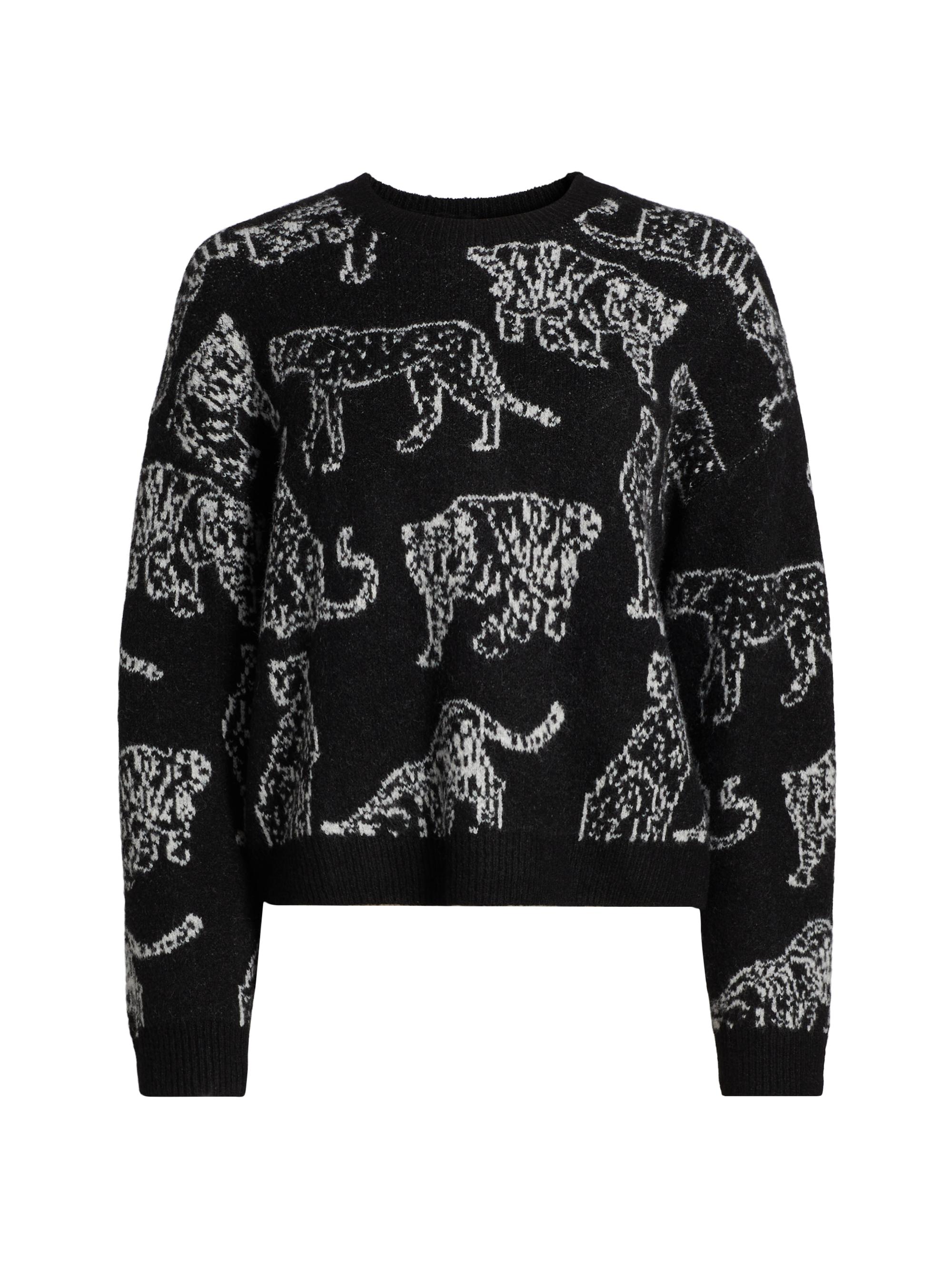 Rails Women's Perci Animal-Patterned Knit Sweater - Charcoal Cats