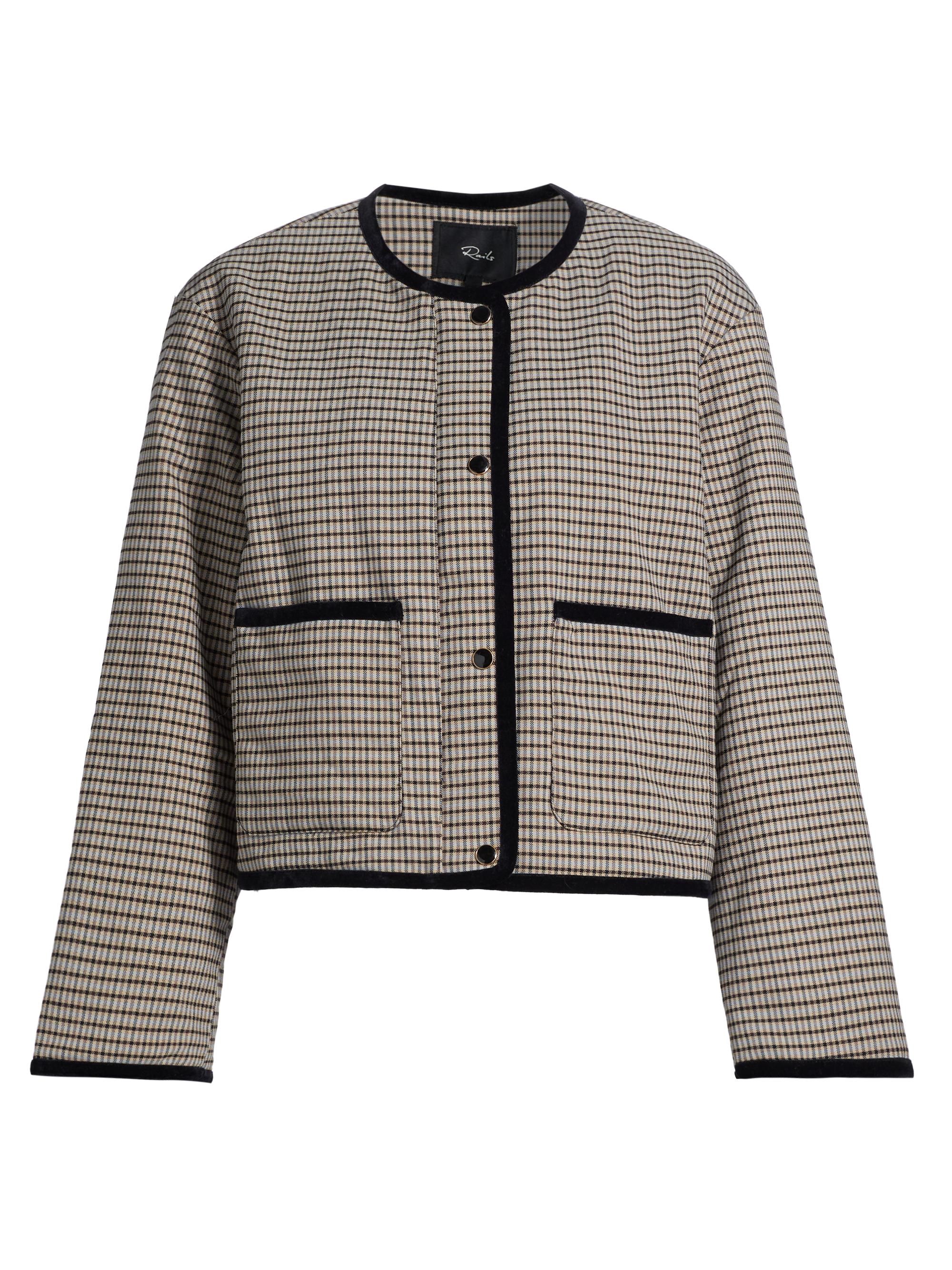 Rails Women's Nota Plaid Padded Jacket - Ice Taupe Minicheck