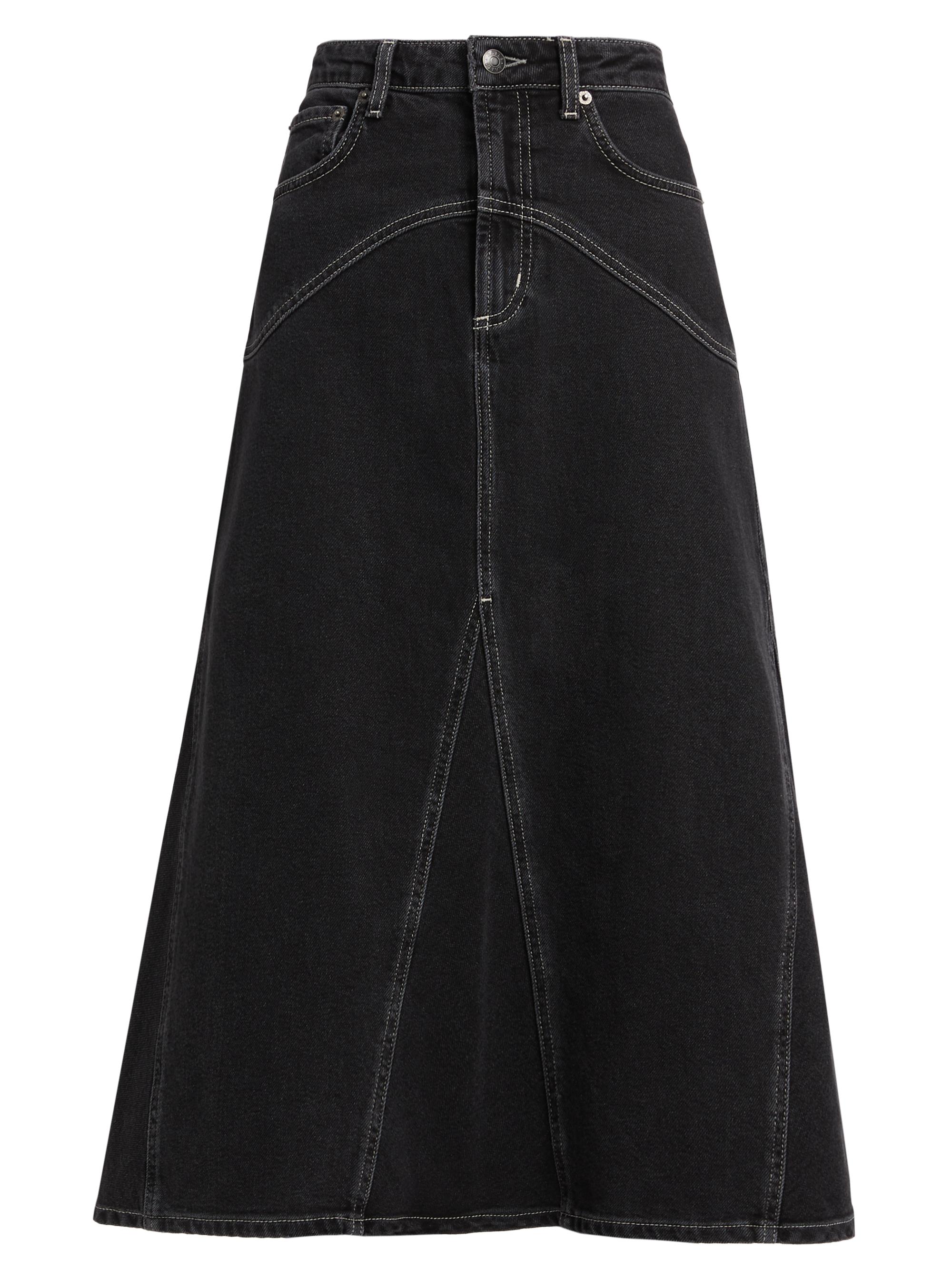 Rails Women's Del Rey Denim A-Line Midi-Skirt - Black Sand