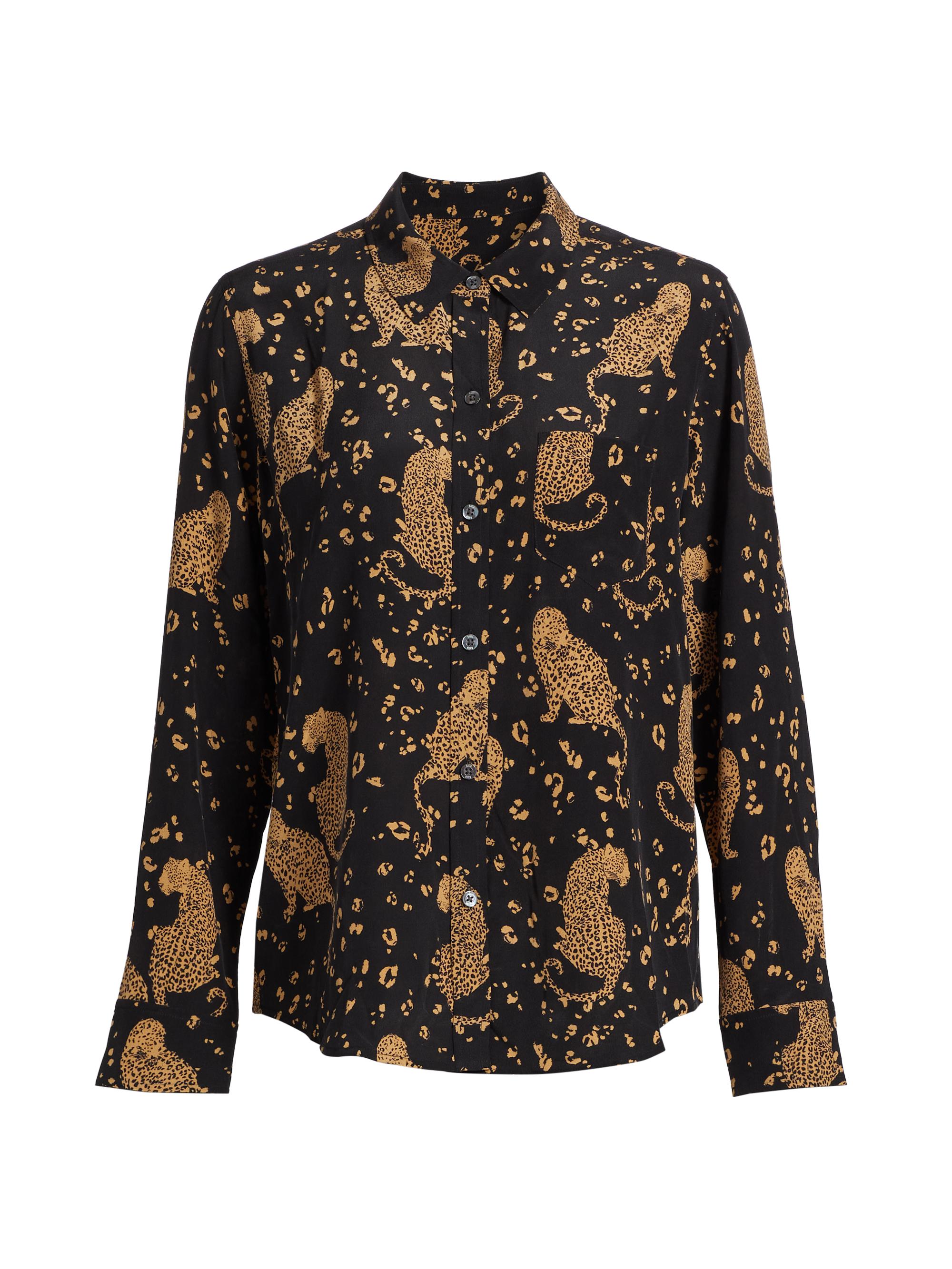 Rails Women's Kate Silk Leopard Top - Noir Leopard