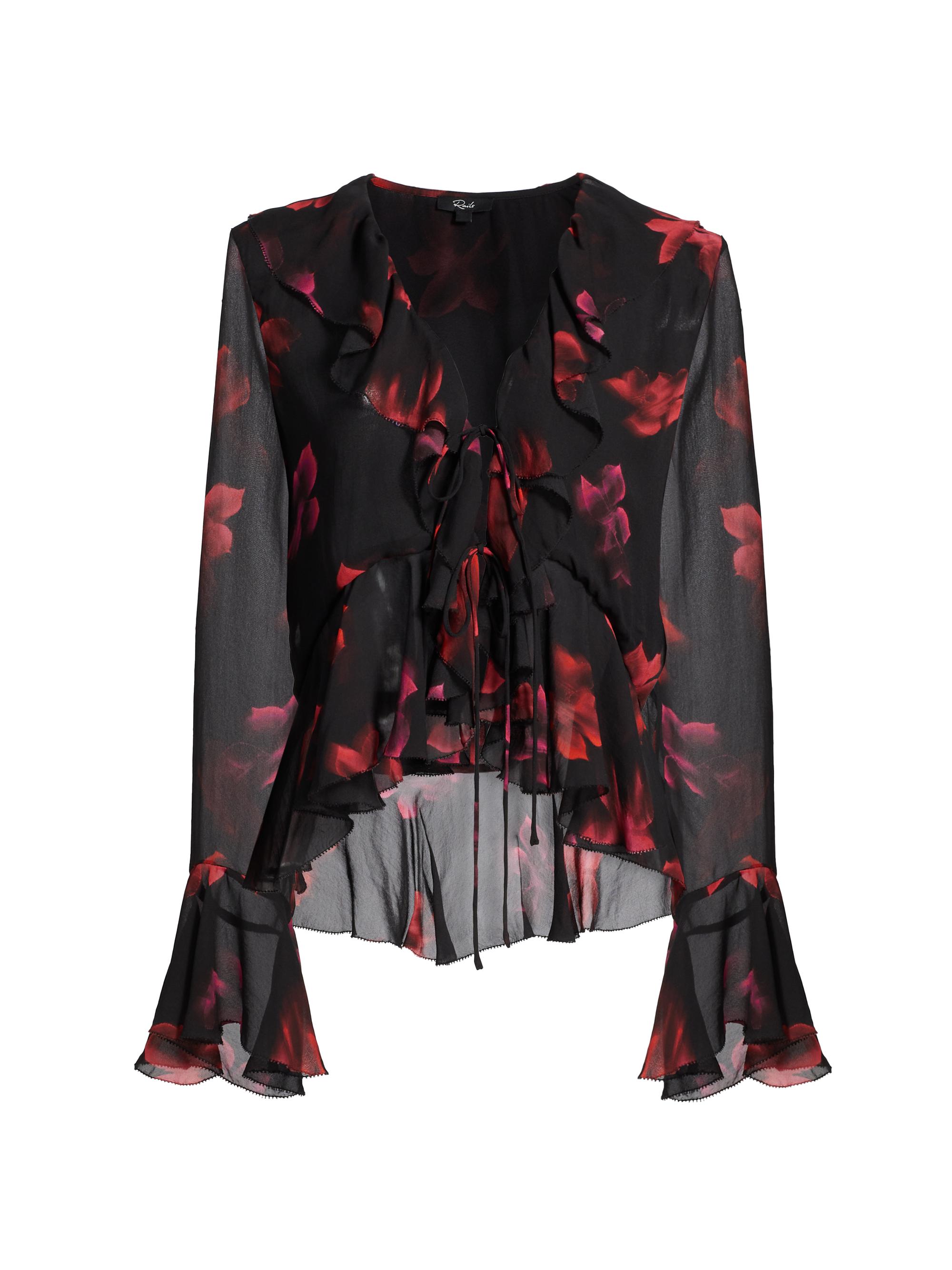 Rails Women's Nicoletta Floral Chiffon Top - Dark Azalea