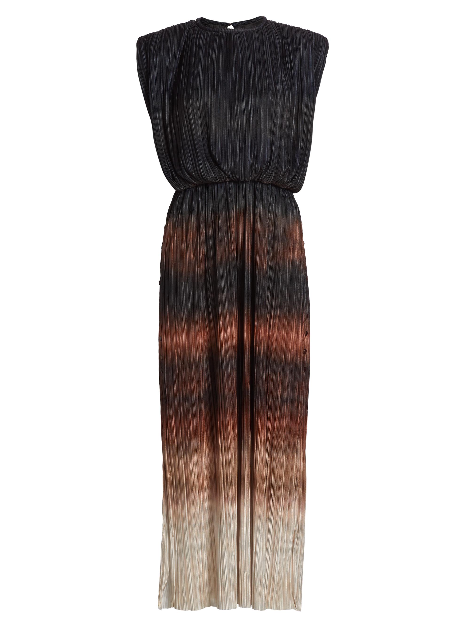 Sabina Musáyev Women's Calista Ombré Plissé Sleeveless Maxi Dress - Brown Print