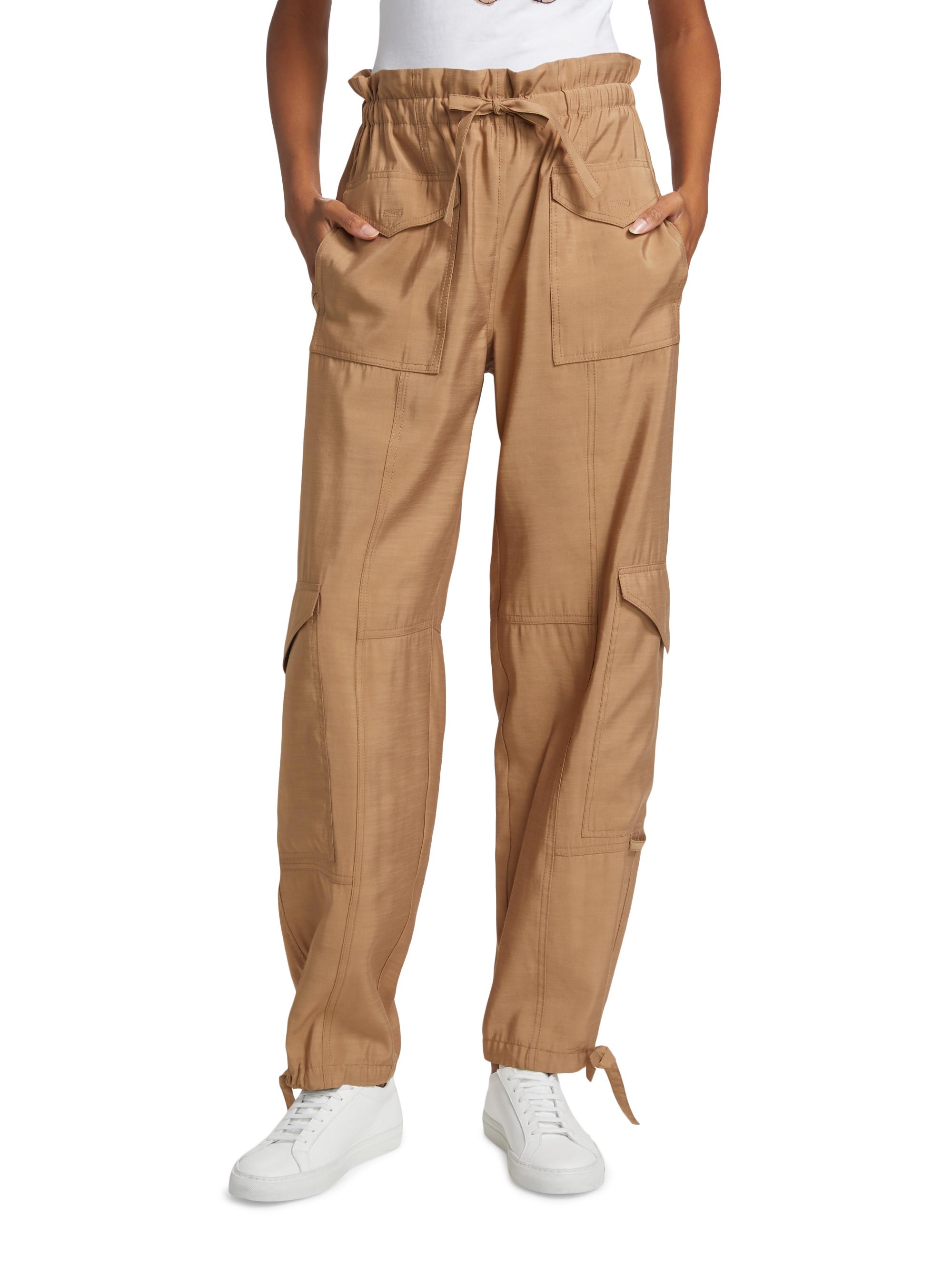 Ganni Slub High-Waist Cargo Pants | Saks Fifth Avenue