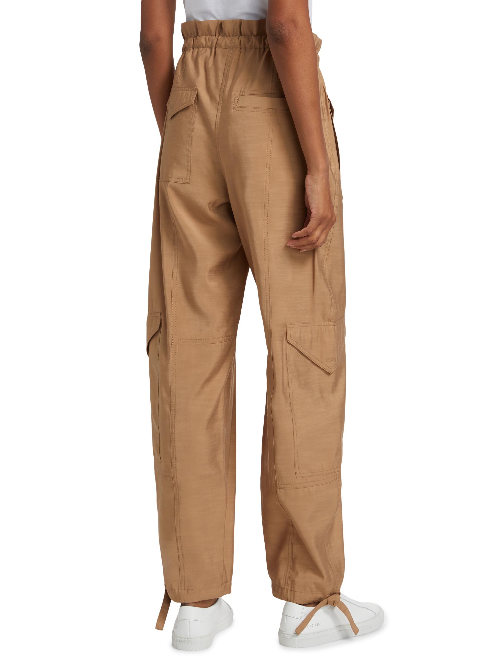 Ganni Slub High-Waist Cargo Pants | Saks Fifth Avenue