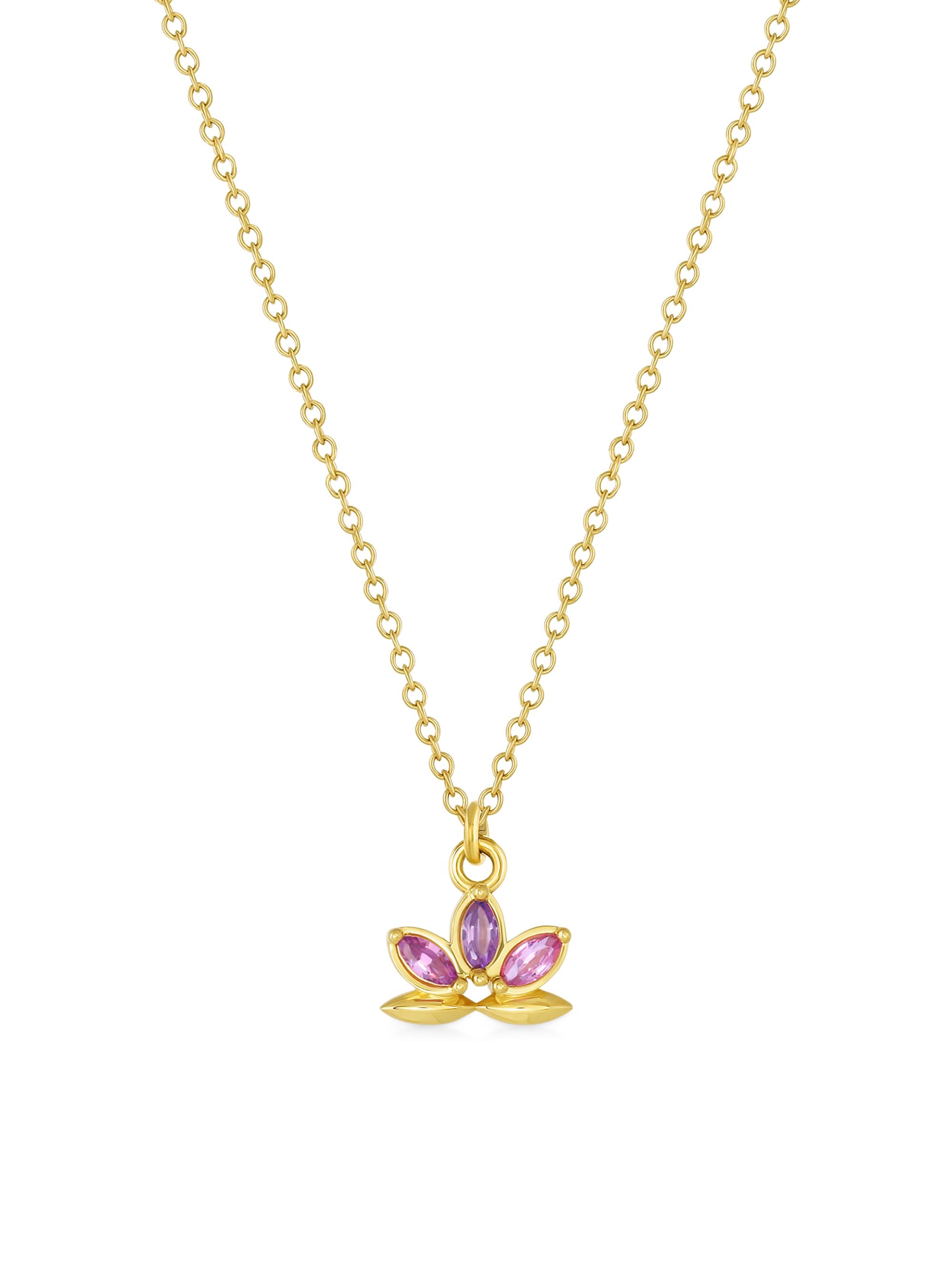 Mazahri Women's Tillya Tepe 18K Yellow Gold & Pink Sapphire Lotus Pendant Necklace - Pink Sapphire