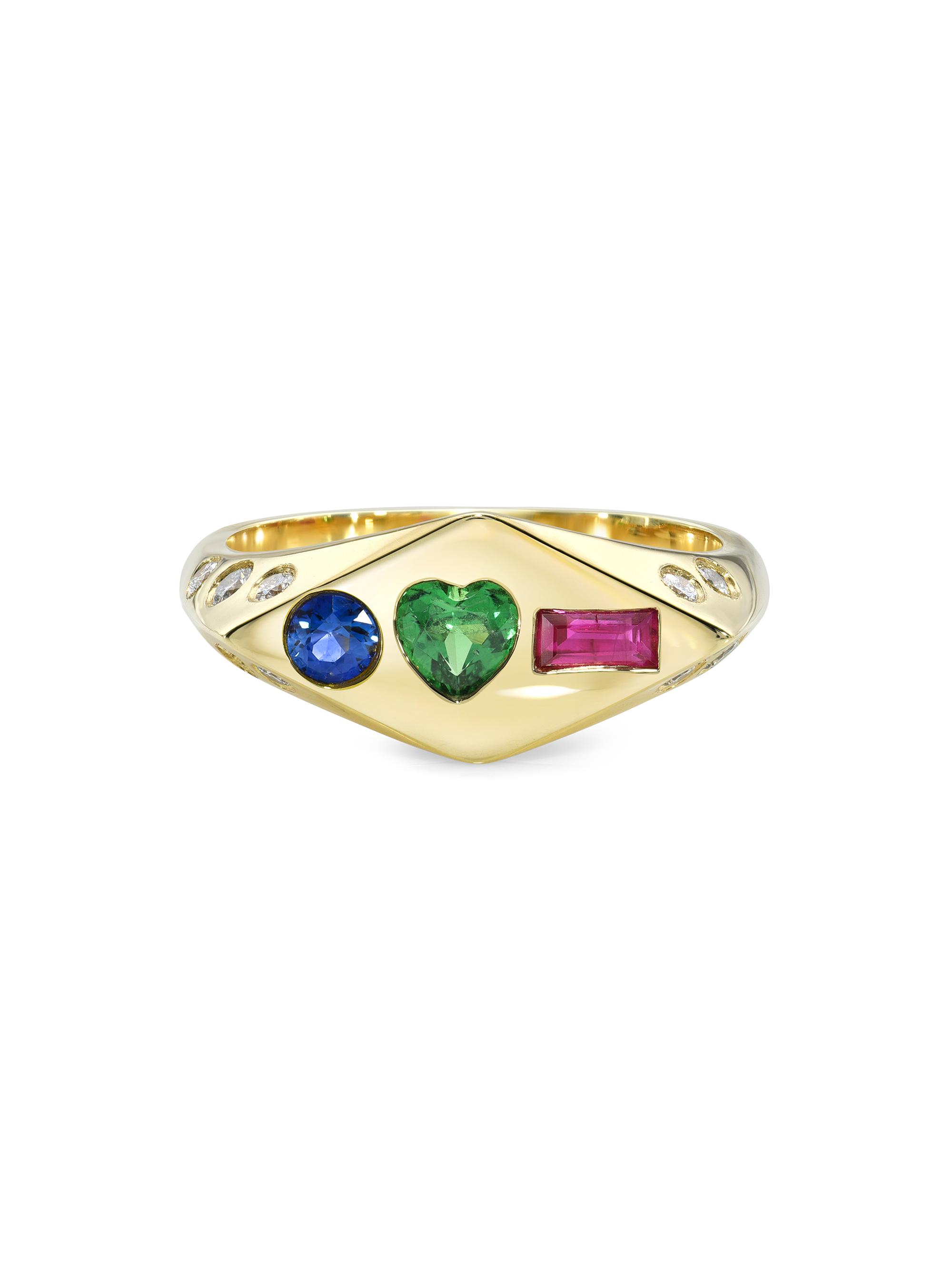 Mazahri Women's The Poets Zan 2.0 18K Yellow Gold & Multi-Gemstone Signet Ring - Gold