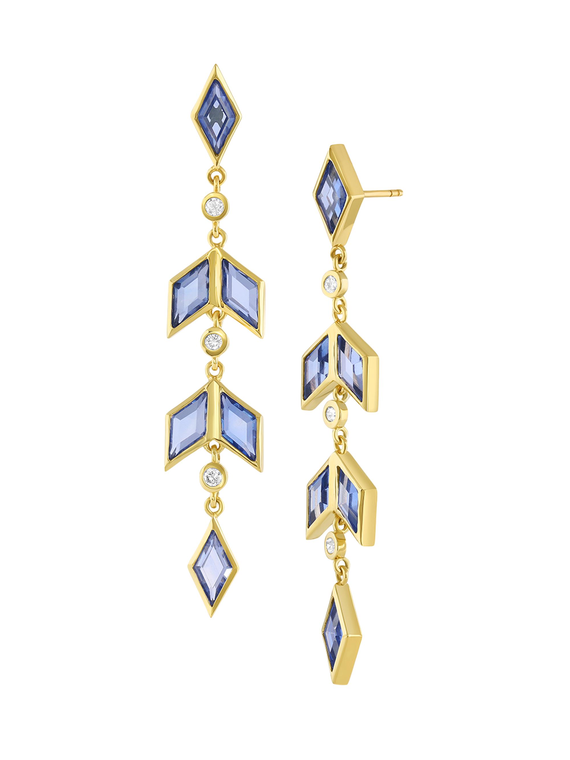 Mazahri Women's Tillya Tepe Zan 18K Yellow Gold, Blue Sapphire & 0.18 TCW Diamond Drop Earrings - Gold