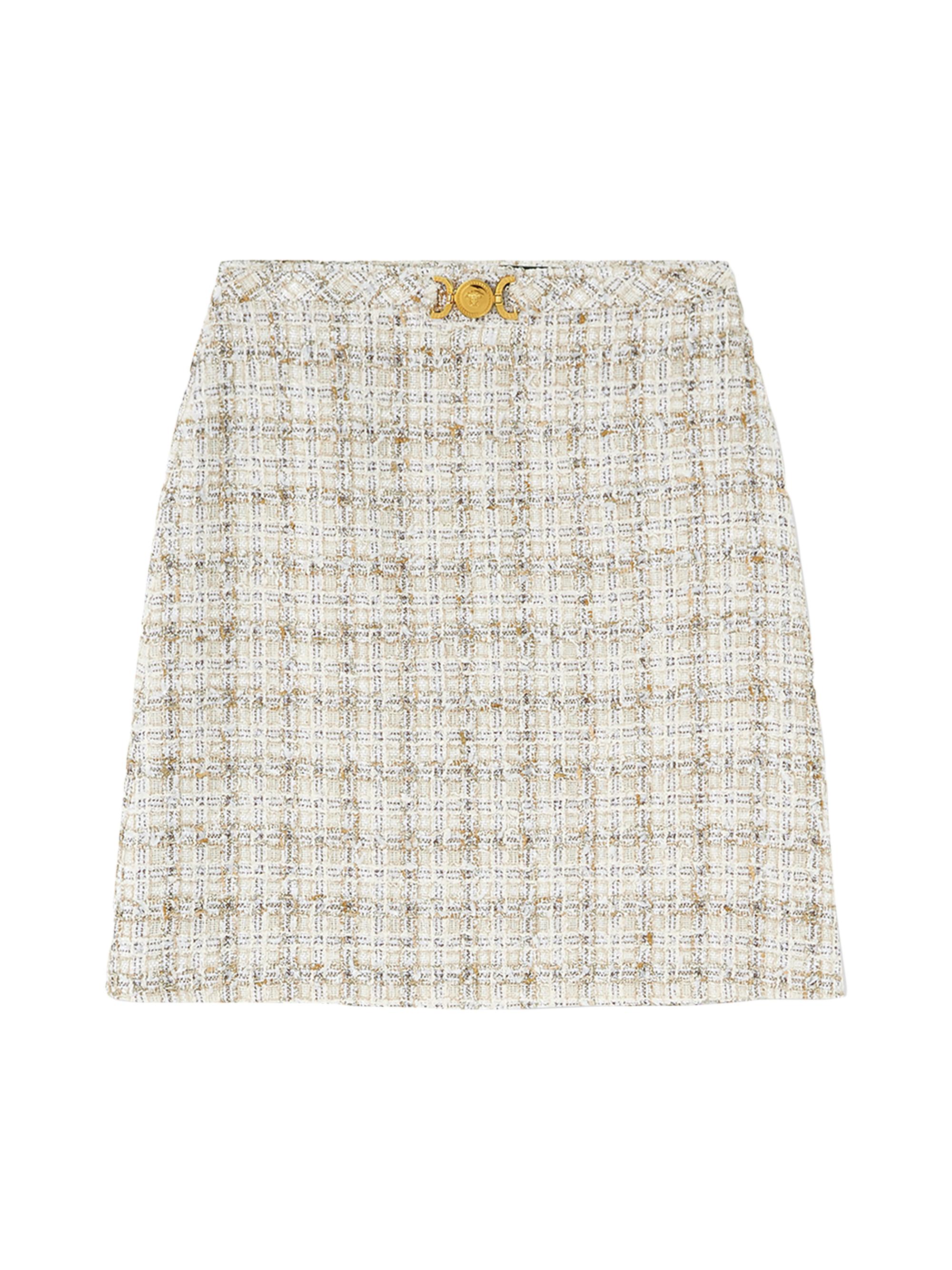 Versace Women's Tweed Miniskirt - Biscuit White