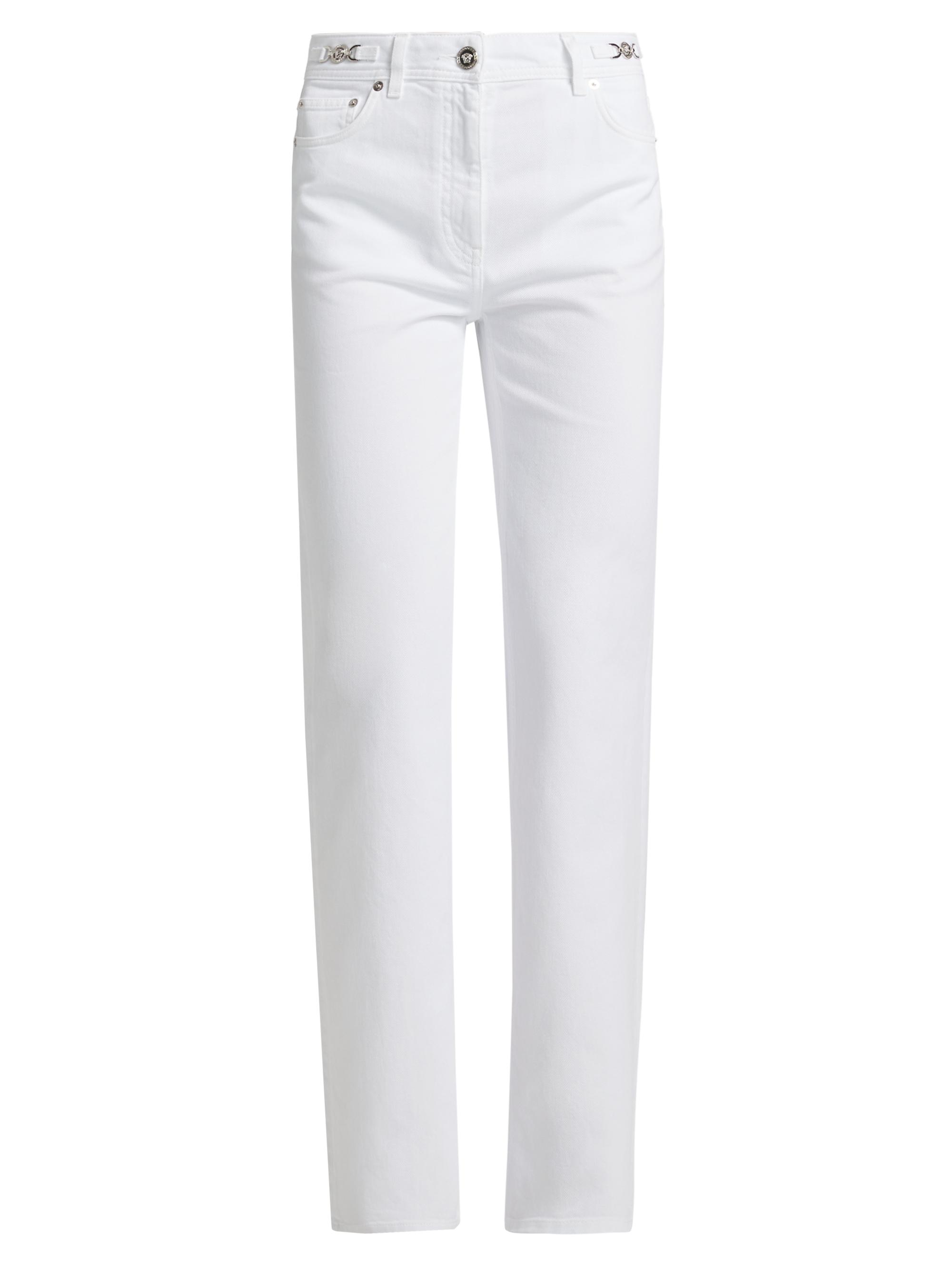 Versace Women's Washed Slim-Fit Jeans - White