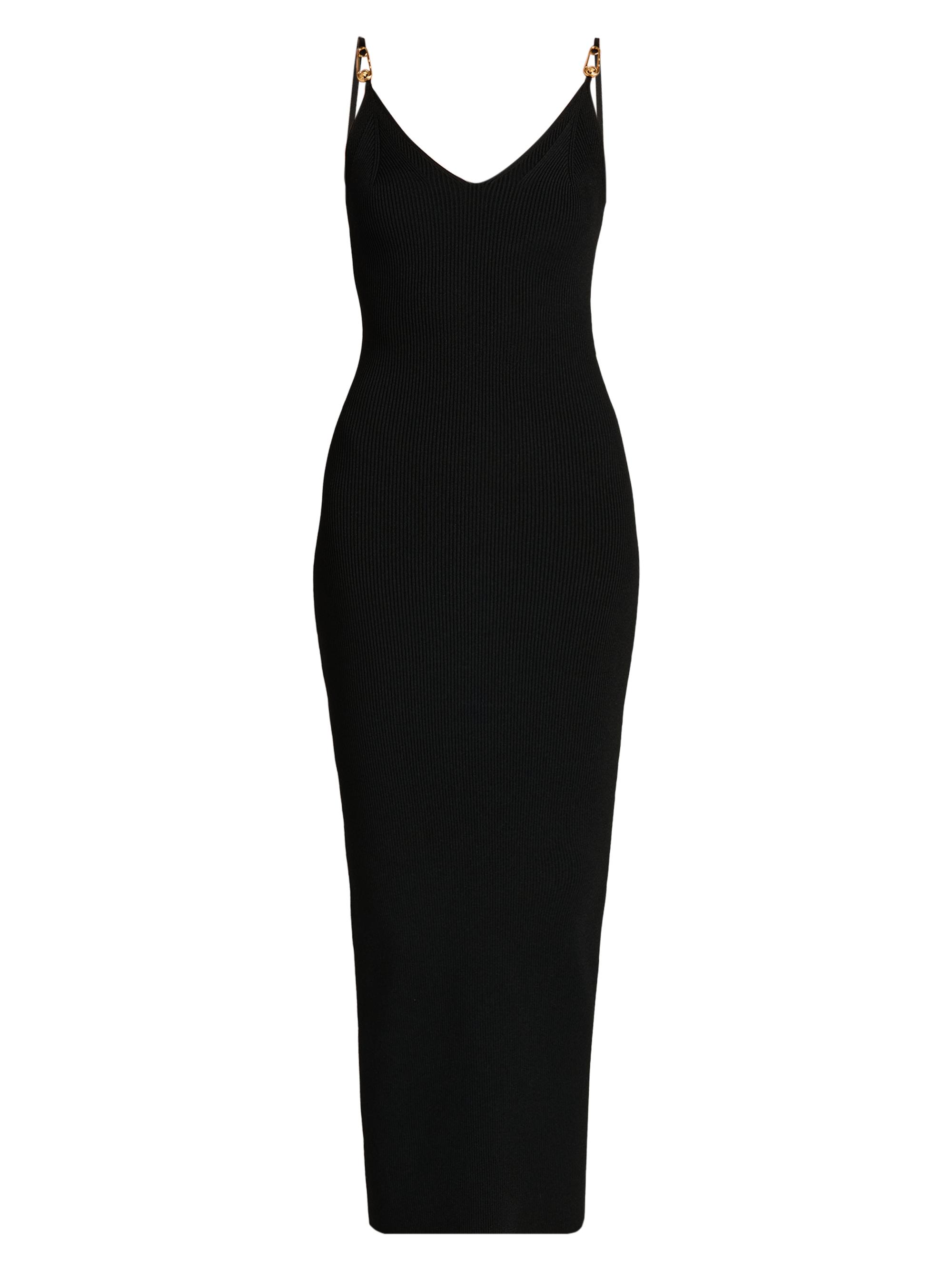 bodycon dress for thick women Women Plus Size Solid Black Square Neck Sleeveless Straight Hem Thigh-High  Slit Knitted Bodycon Maxi Dress