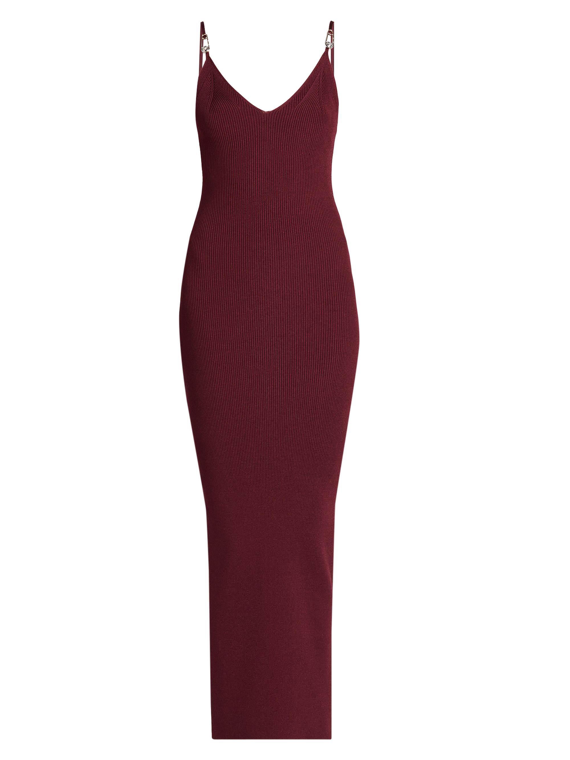 Versace Women's Viscose Stretch-Knit Midi Dress - Burgundy