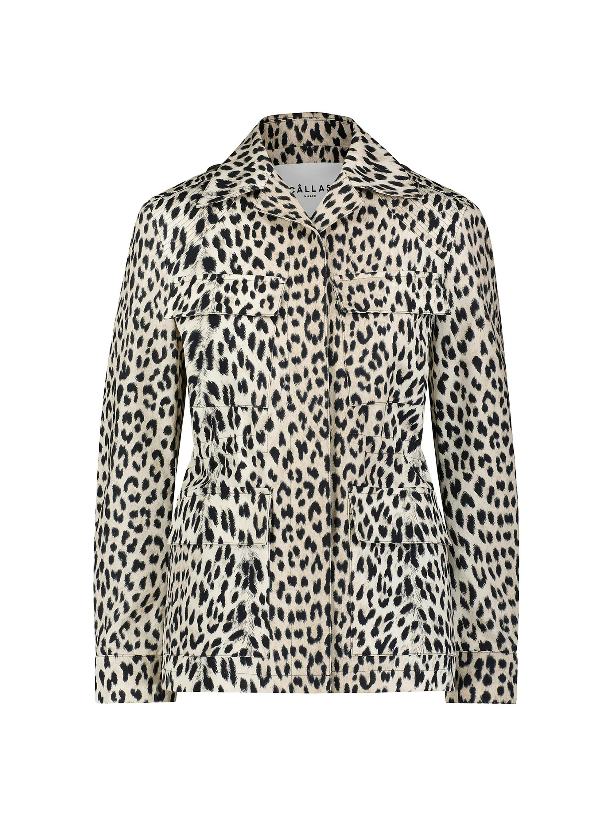Callas Milano Women's Cairo Animal Print Military Jacket - Beige Multicolor