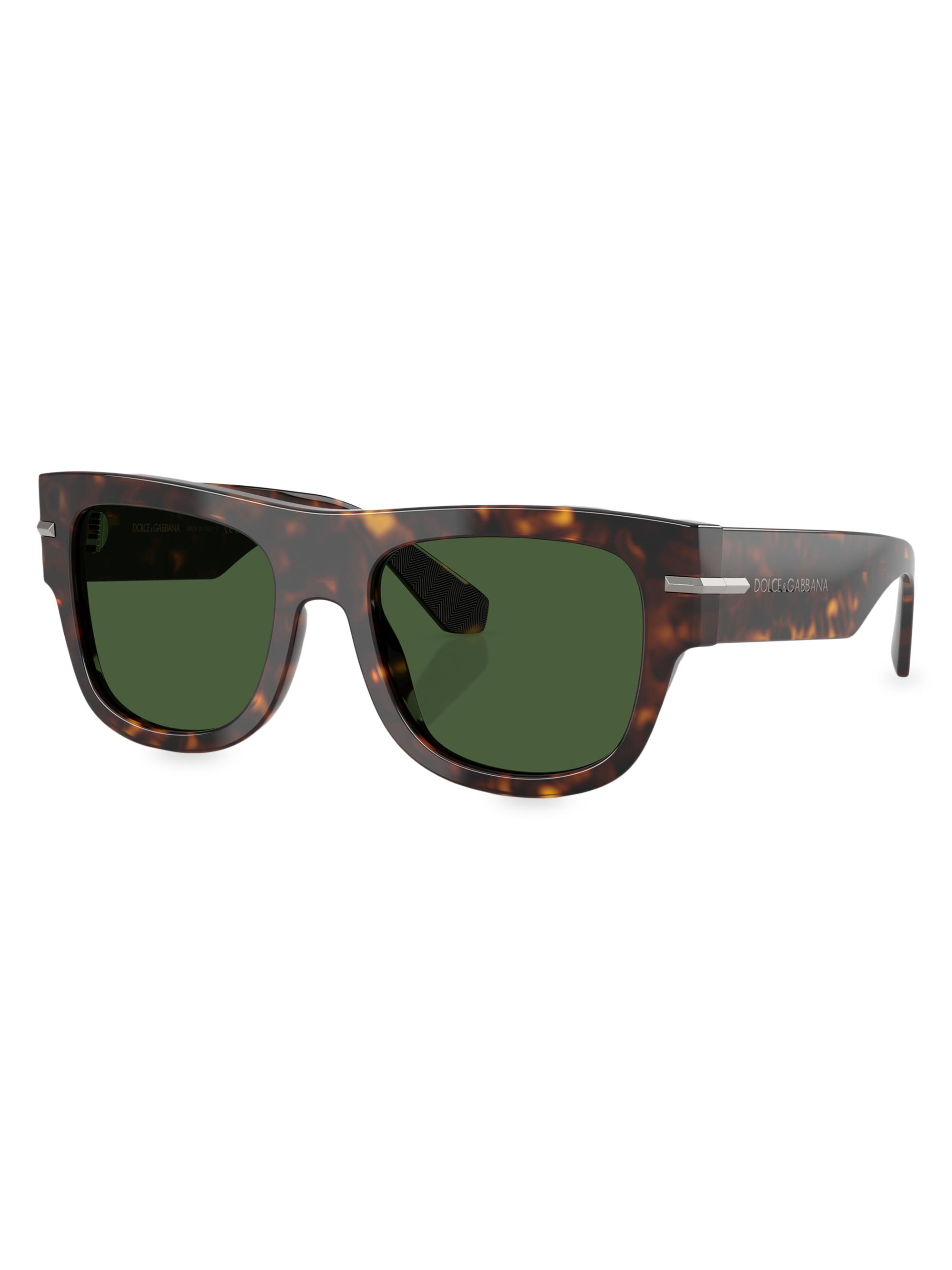 Dolce & Gabbana Men's 54MM Square Sunglasses - Havana