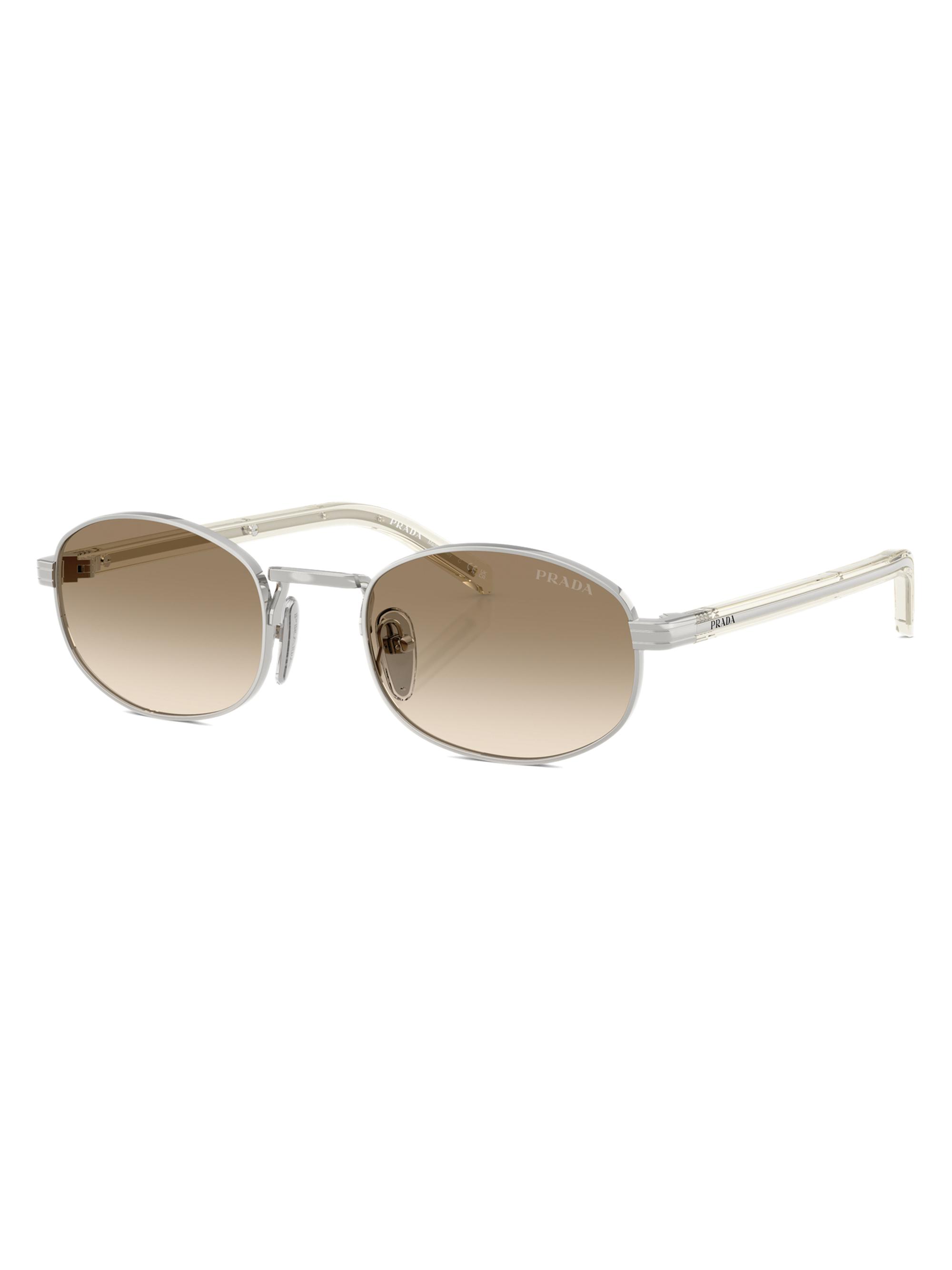 Prada Women's 49MM Oval Sunglasses - Silver