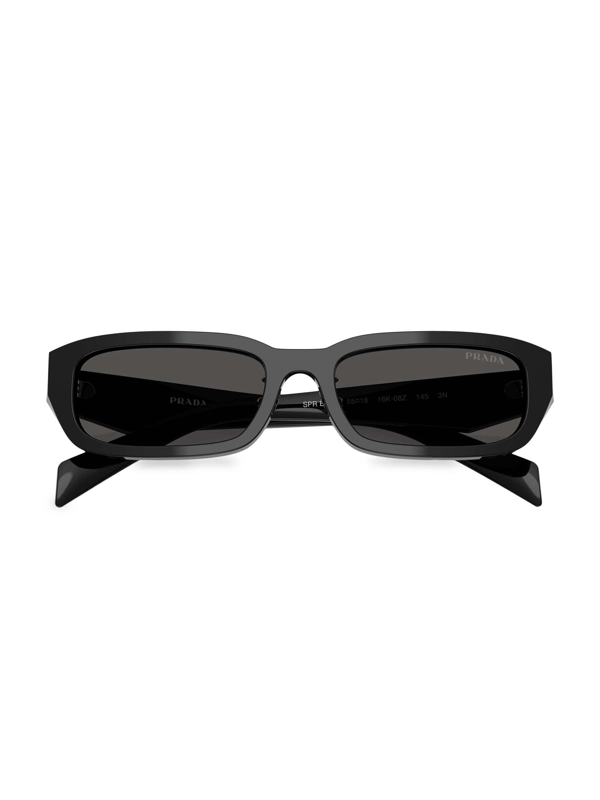 PRADA オルゴール ブラック Prada 53MM Rectangular Sunglasses | Saks Fifth Avenue