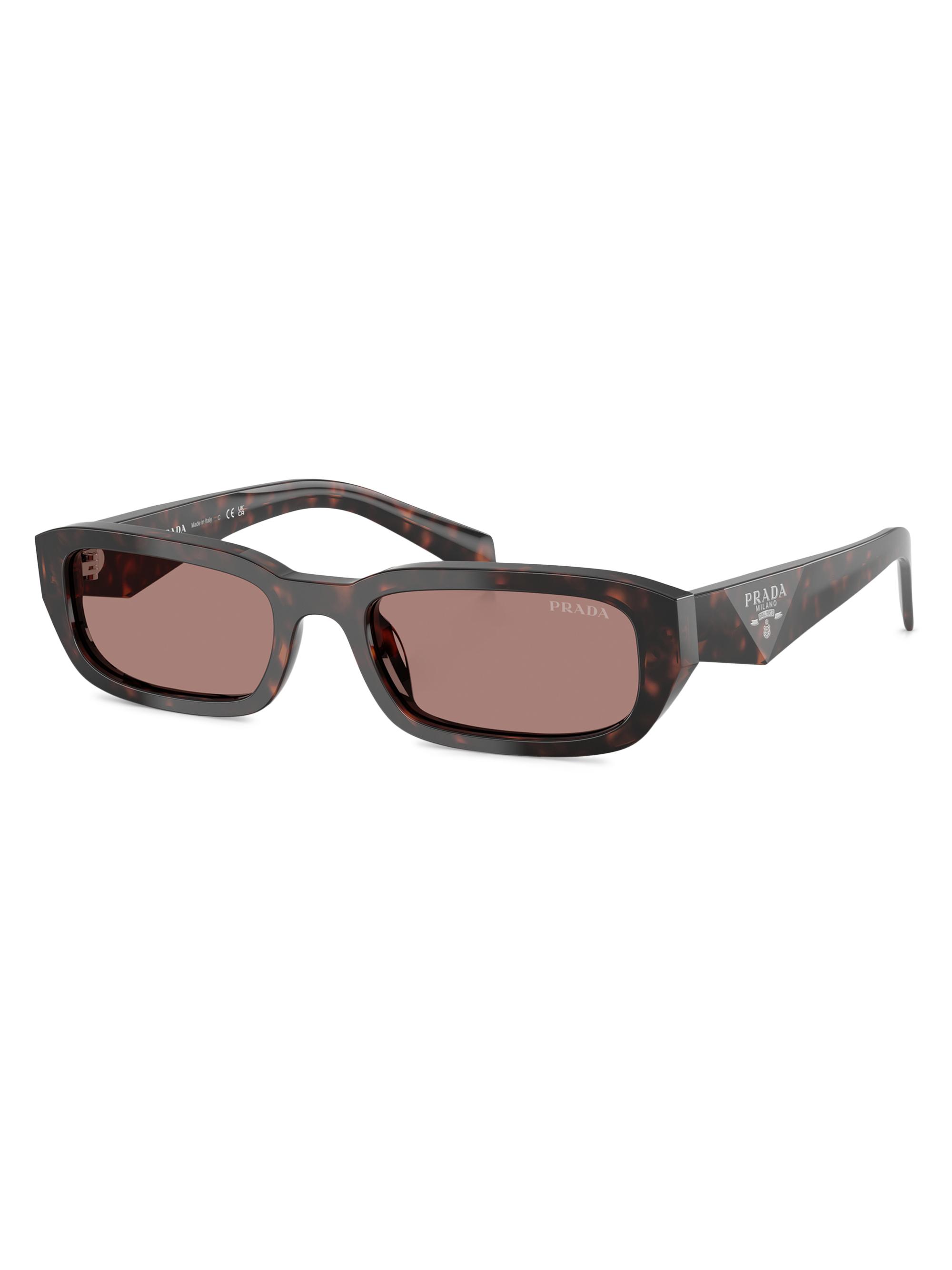 Prada Women's 53MM Rectangular Sunglasses - Lite Brown
