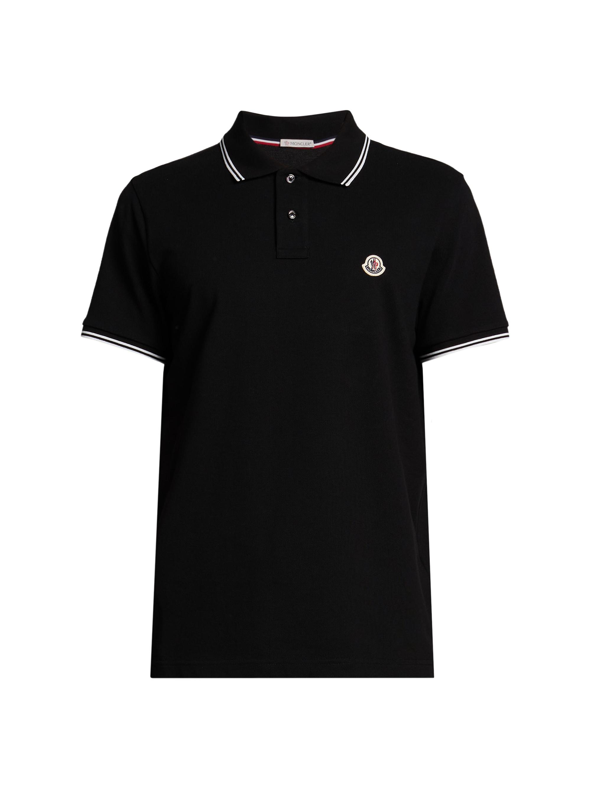 Moncler Men's Cotton Short-Sleeve Polo Shirt - Black