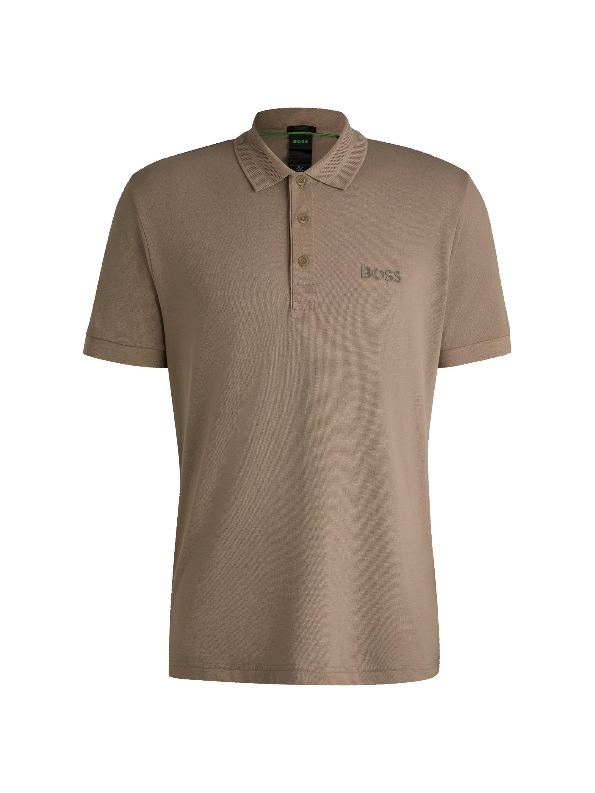 BOSS Men's Regular Fit Polo Shirt with Logo Detail - Turquoise