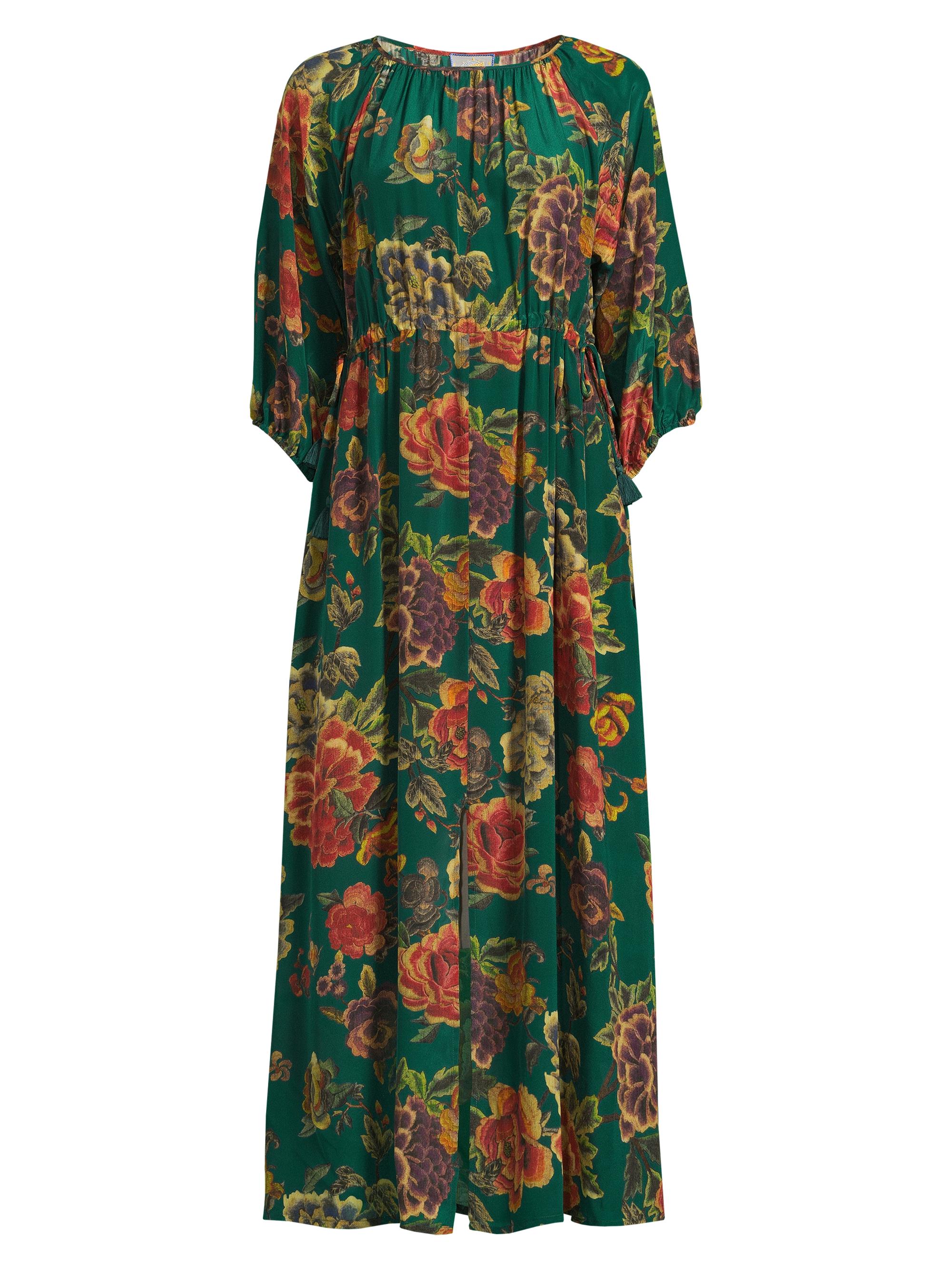 Johnny Was Women's Verronah Floral Silk Drawstring Midi-Dress - Zinnia Meadow