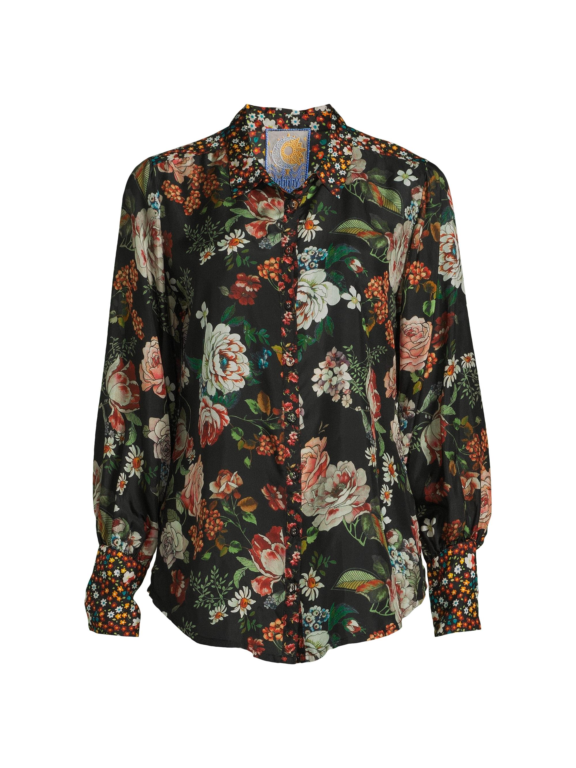 Johnny Was Women's Yrene Floral Silk Blouse - Attar