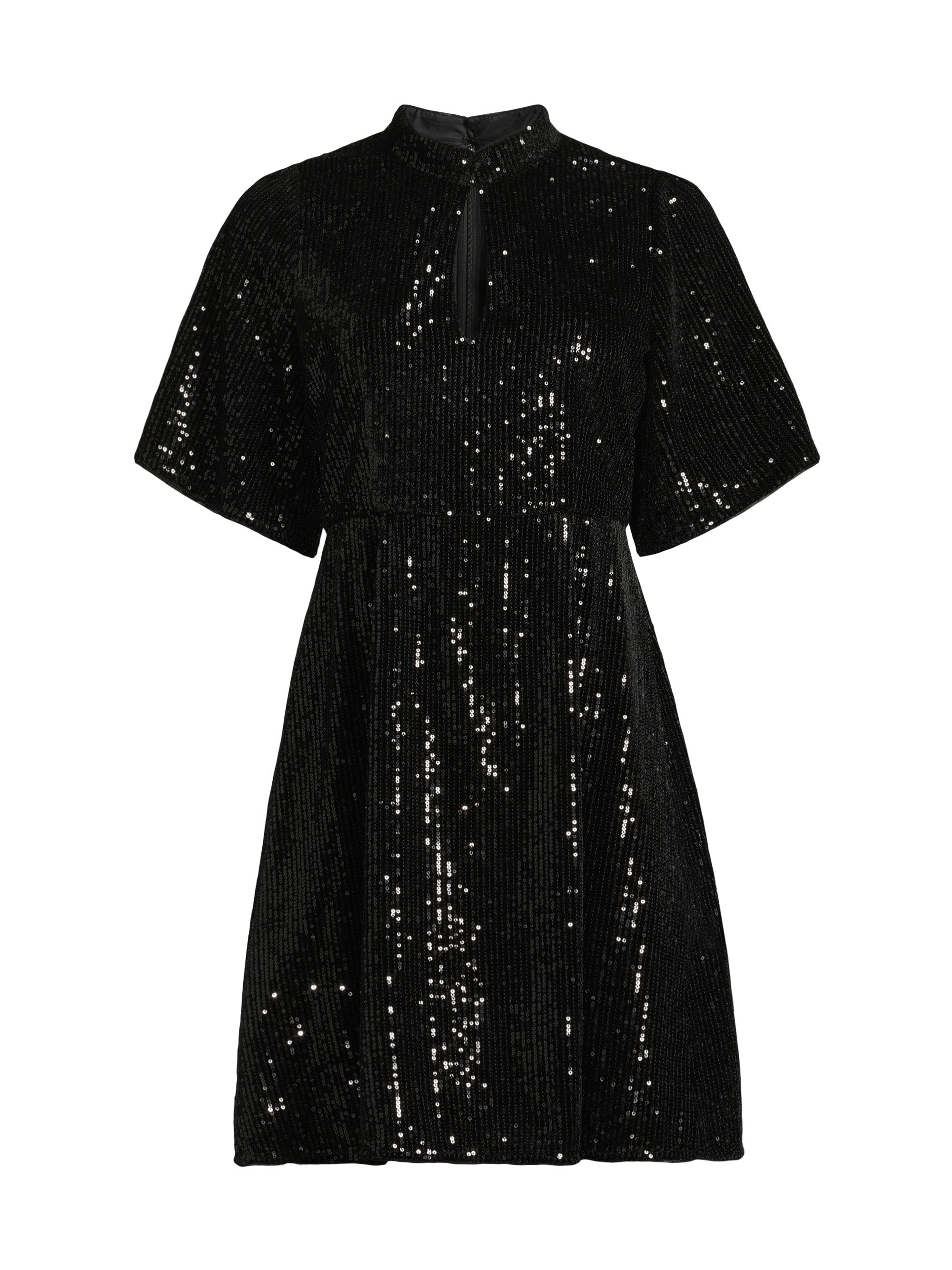 Johnny Was Women's Eve Sequined Short-Sleeve Minidress - Black