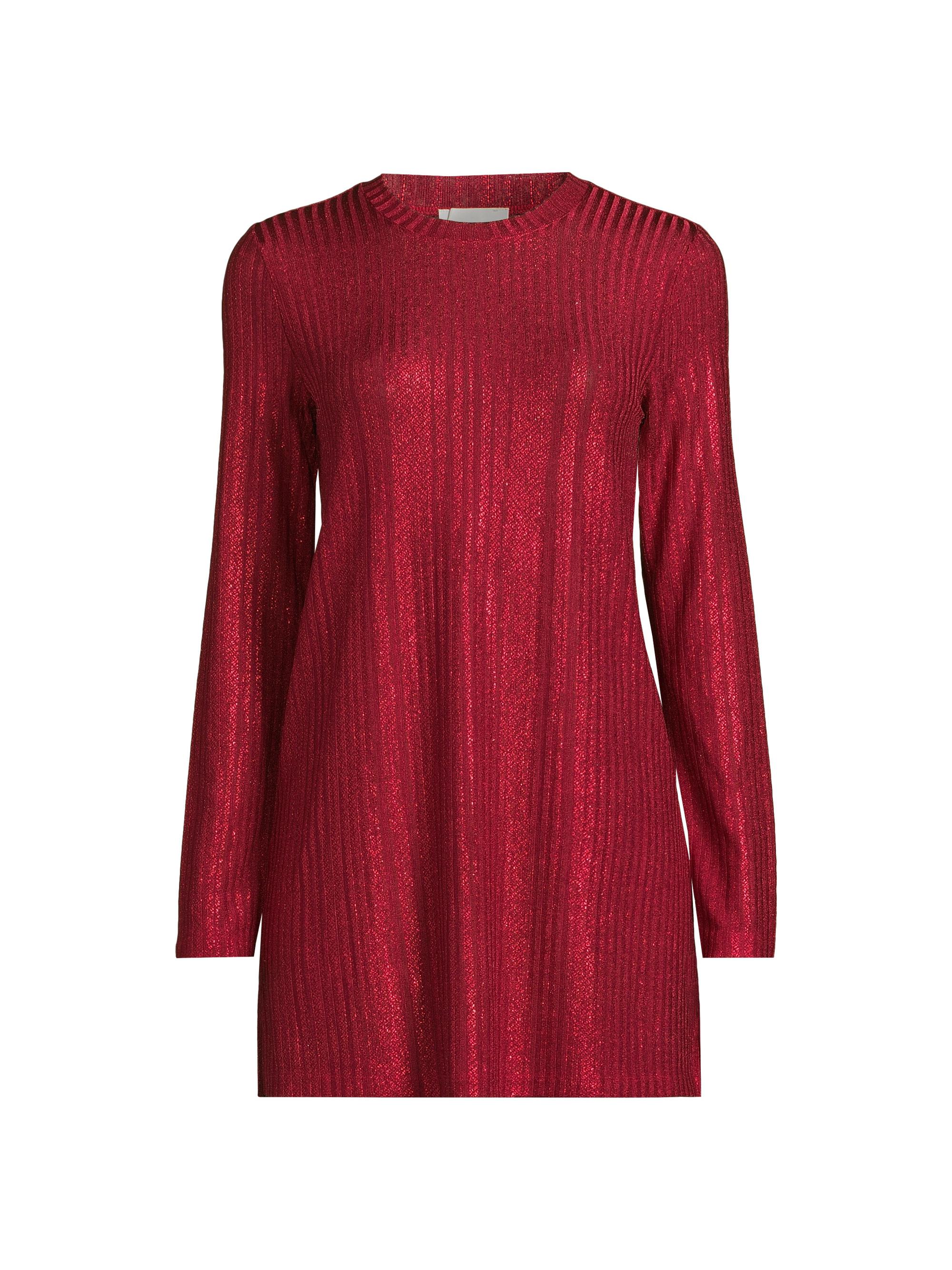 Johnny Was Women's Jenna Metallic Rib-Knit Crewneck Tunic - Savvy Red